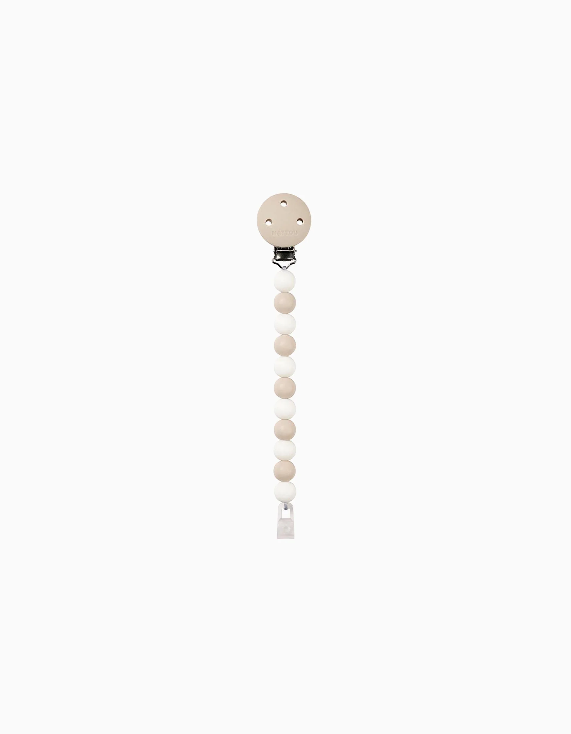Silicone Soother Clip Nattou, Clay/White