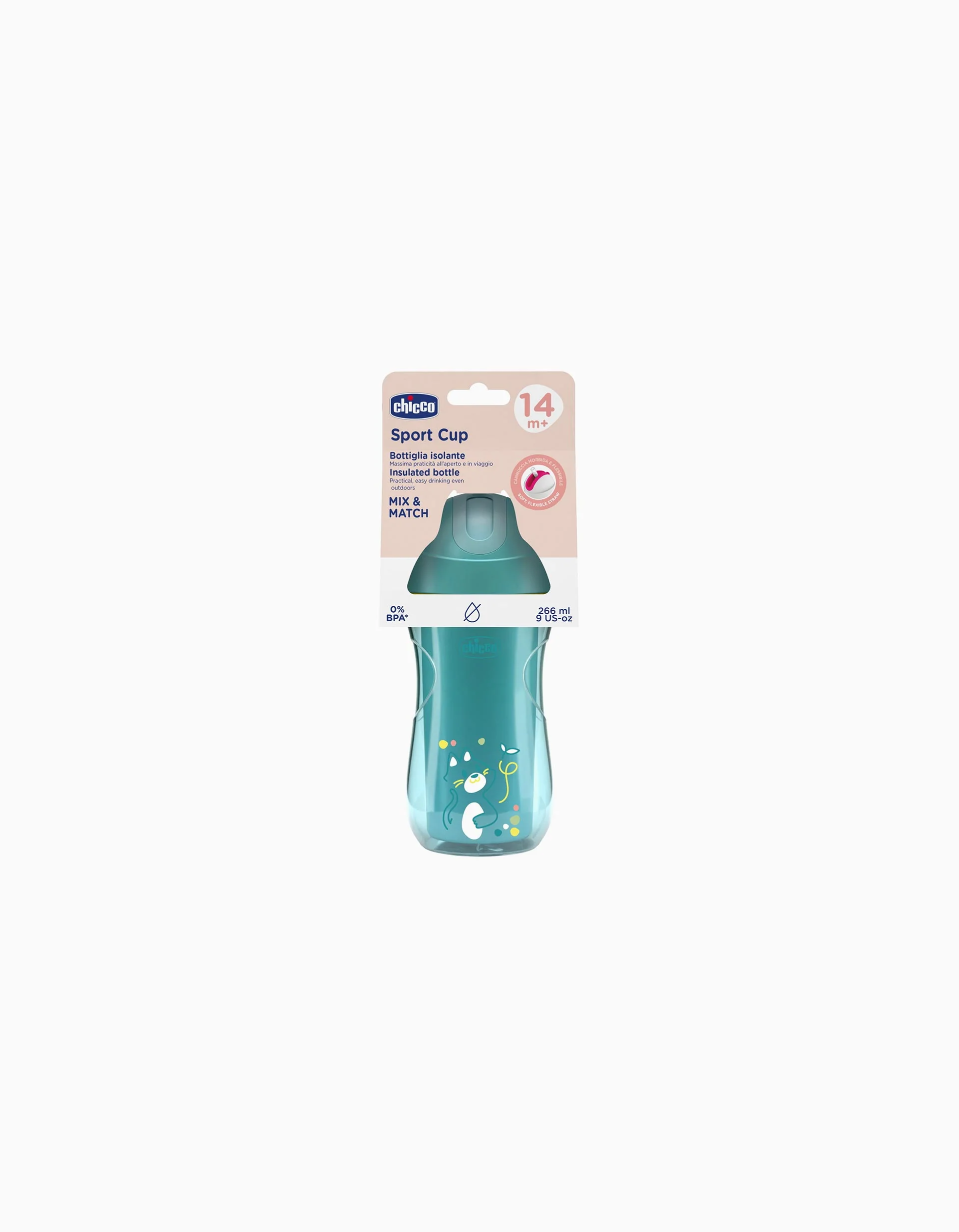 Chicco Insulated Cup with Straw 14M+, Blue
