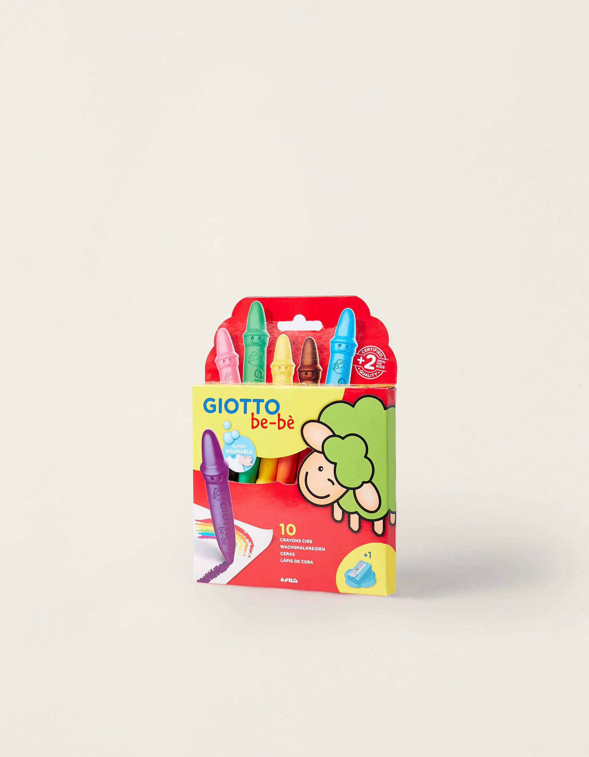 Pack Of 10 Giotto Be-Bè 2A+ Crayons &Amp; Sharpeners
