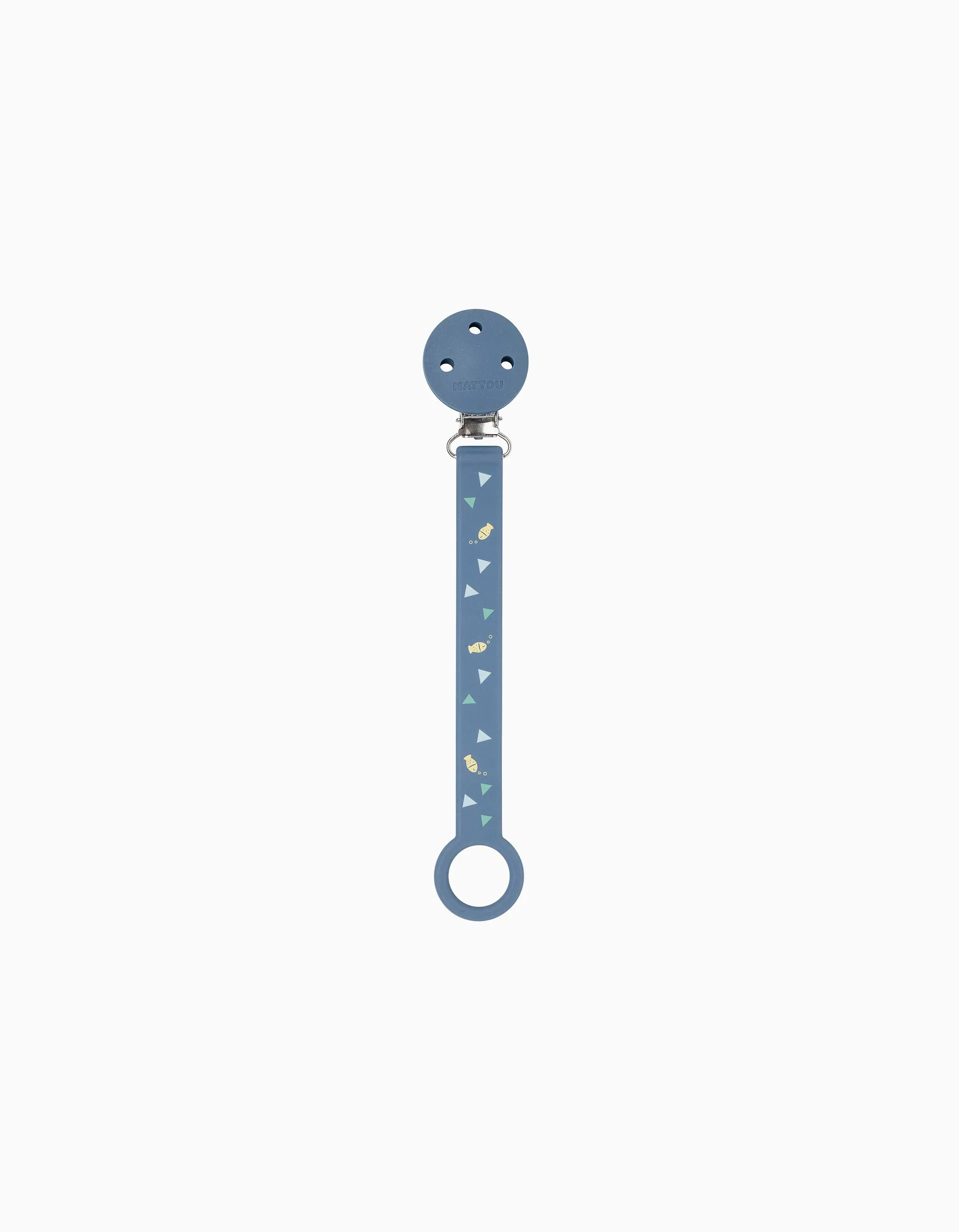 Fish Nattou Silicone Soother Holder, Dark Blue
