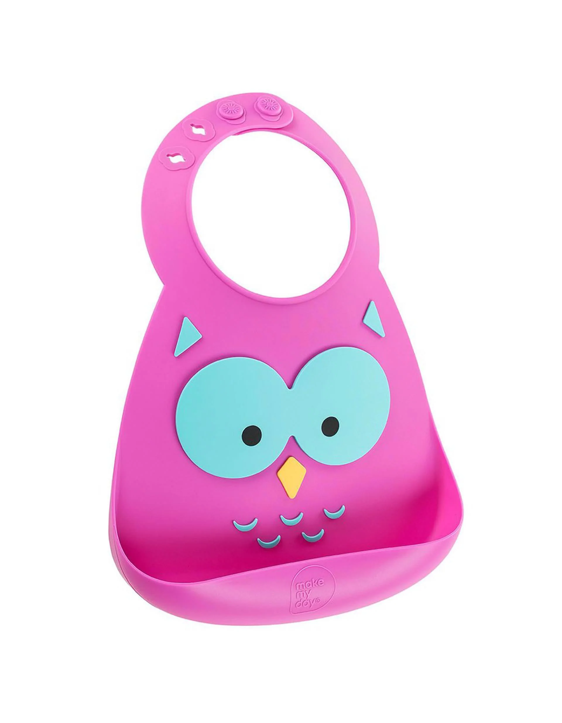 Silicone Bib Make My Day, Owl