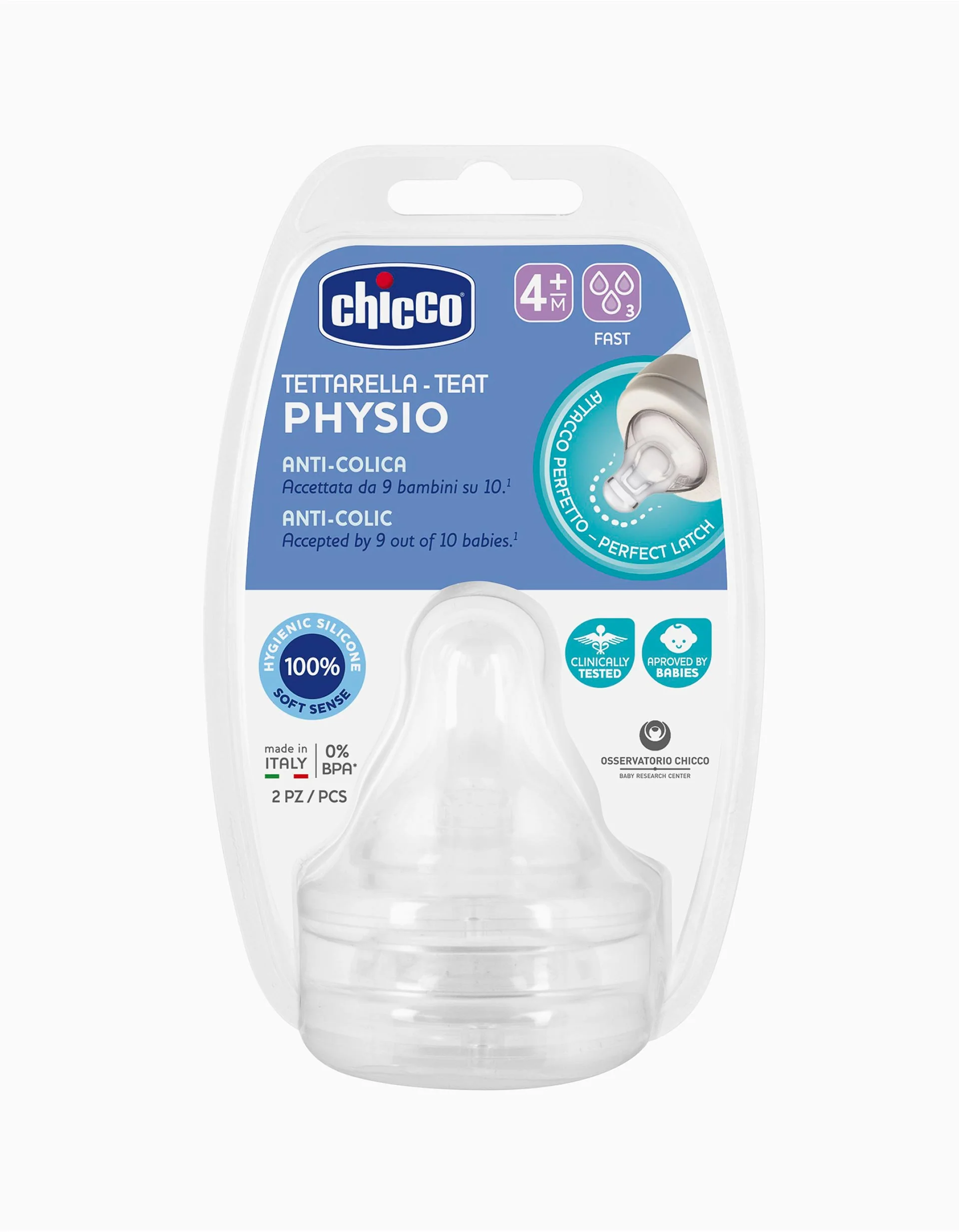Silicone teat fast flow perfect5 4m+ Chicco 2un