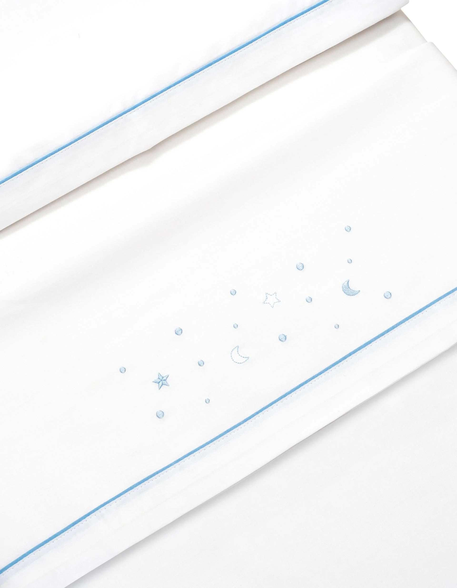 3-Piece Set Cotton Bed Sheets Interbaby 'Stars' 60x120 cm, Blue