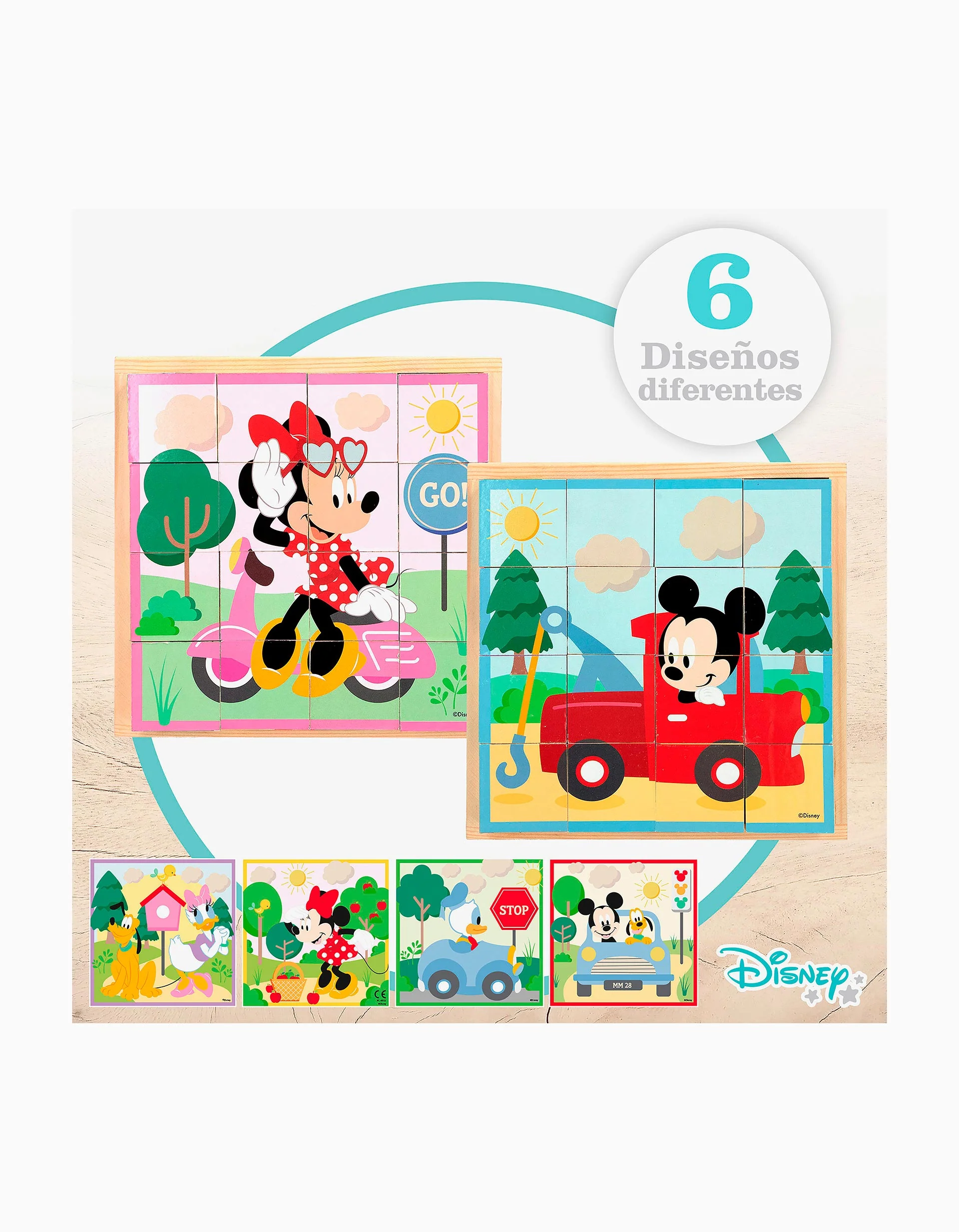 Wooden Puzzle Cubes Disney 3A+