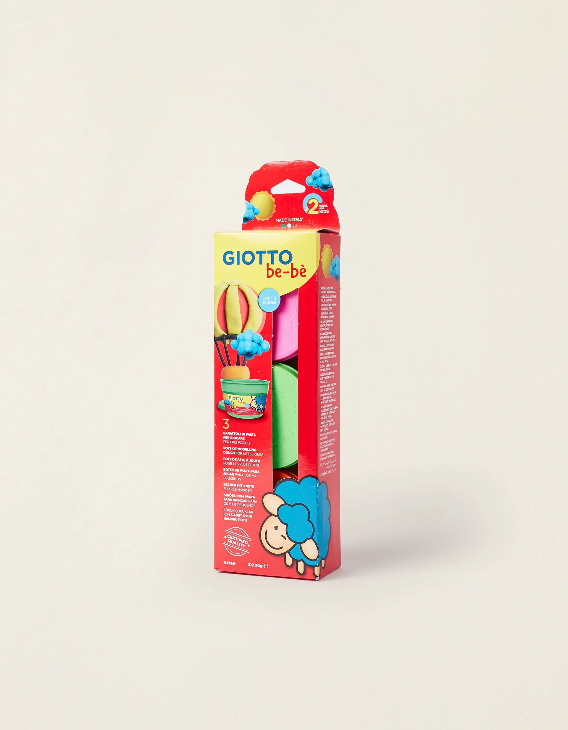 Pack Of 3 Giotto Be-Bè Coloured Plasticine 2A+