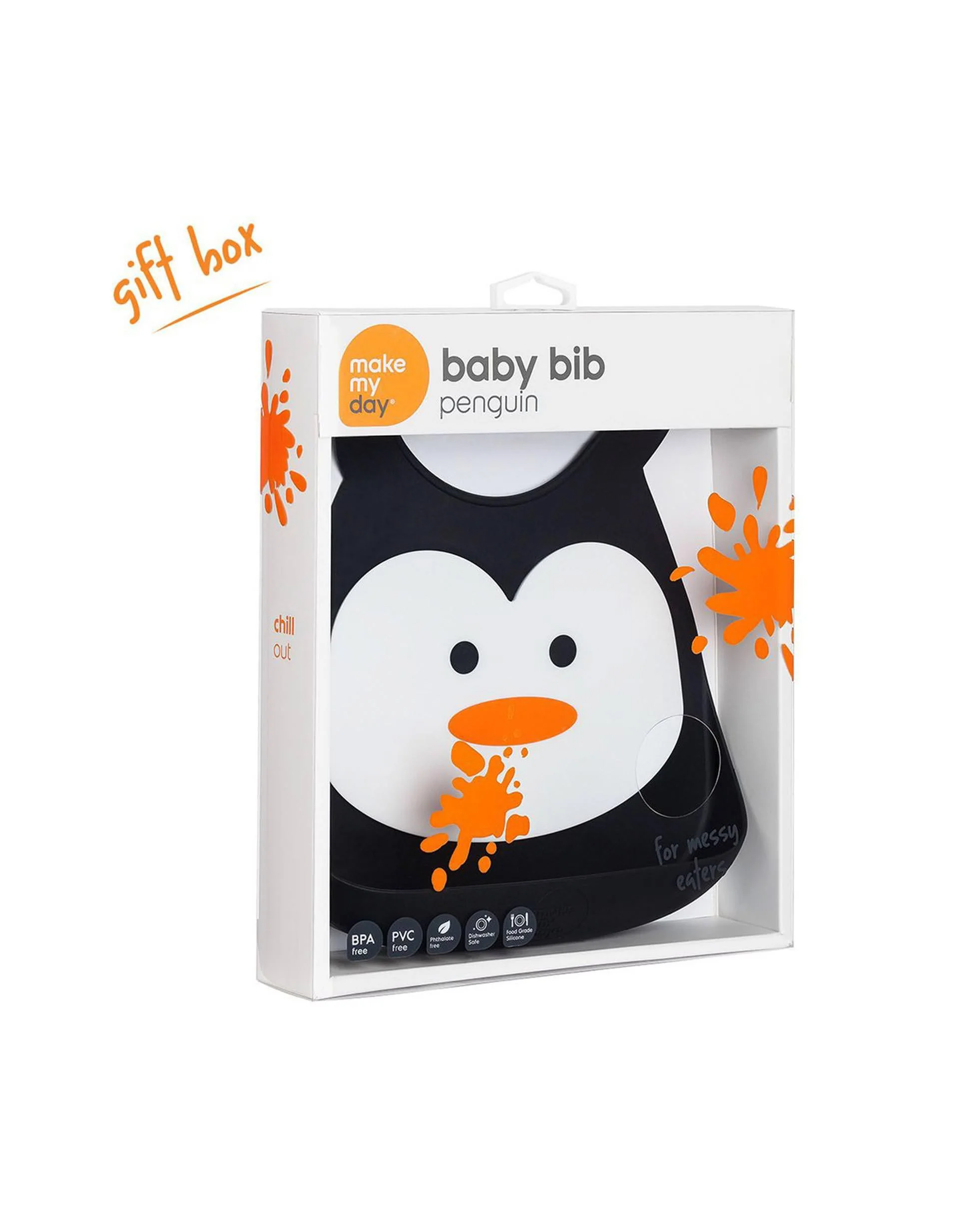Silicone Bib  Make My Day, Penguin