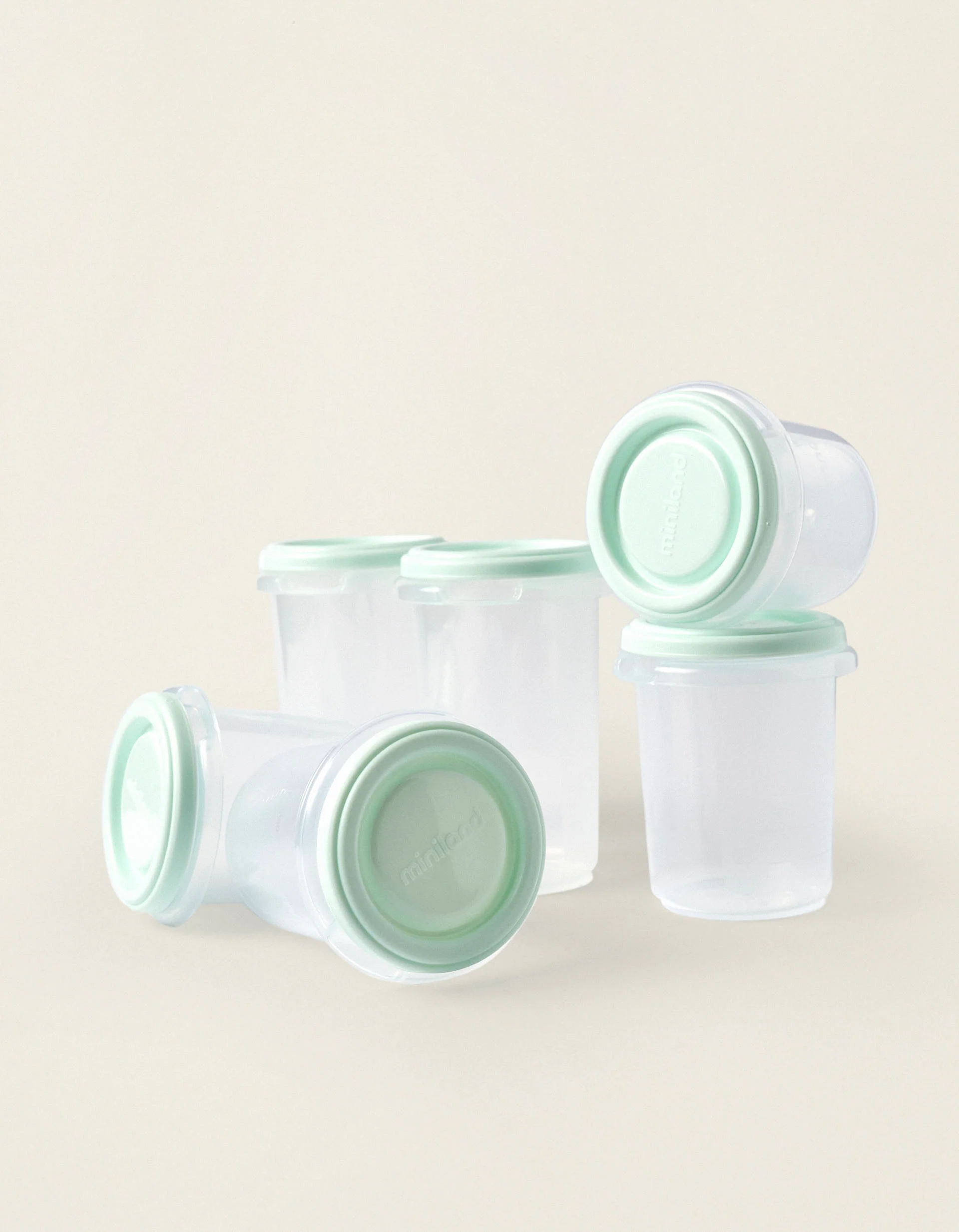 Pack of 6 Dolce Mint Miniland Airtight Containers 200+250+330Ml