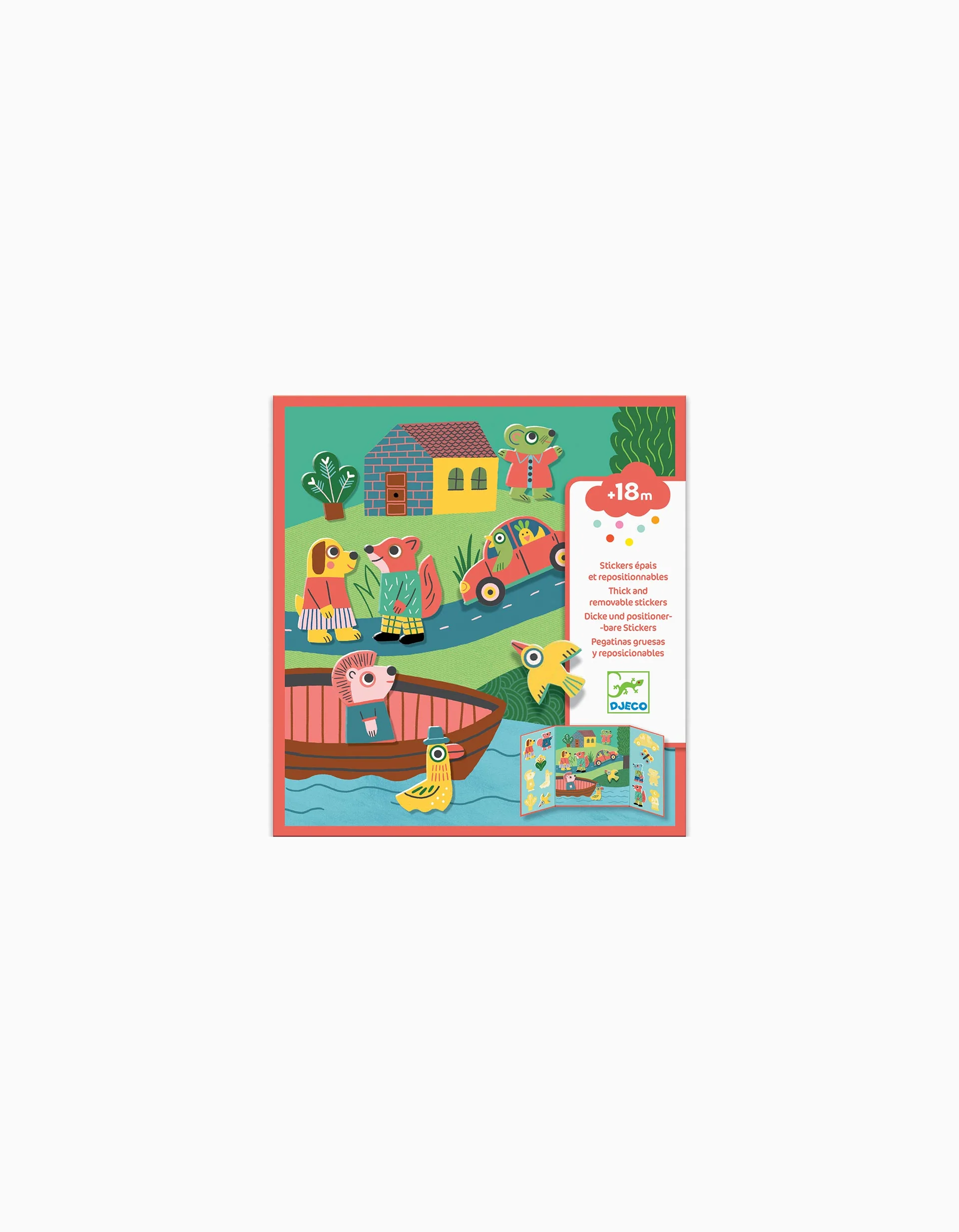Reusable Stickers Djeco Animals 18M+