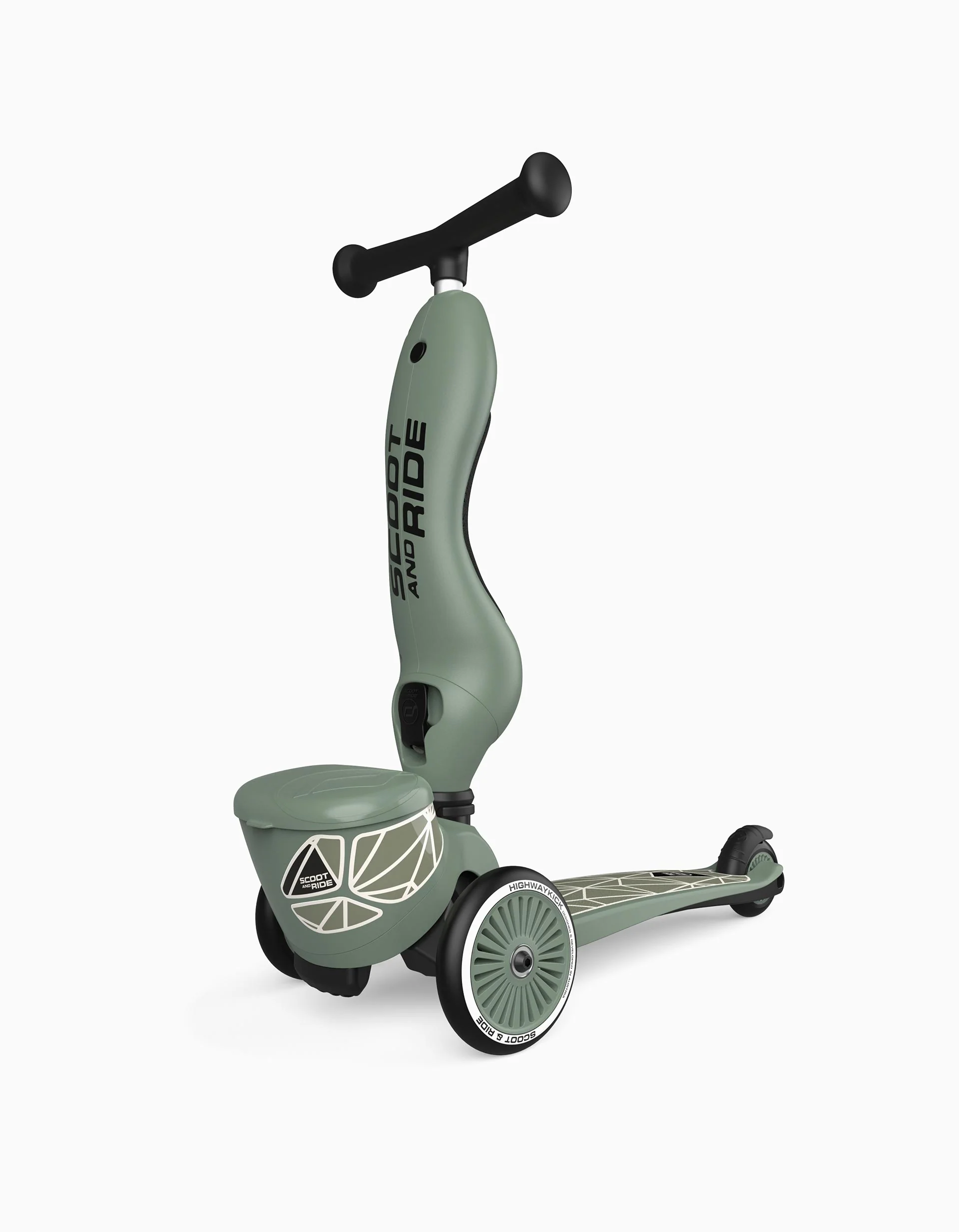 Scooter and Helmet Set Scoot & Ride 12M+, Green Lines