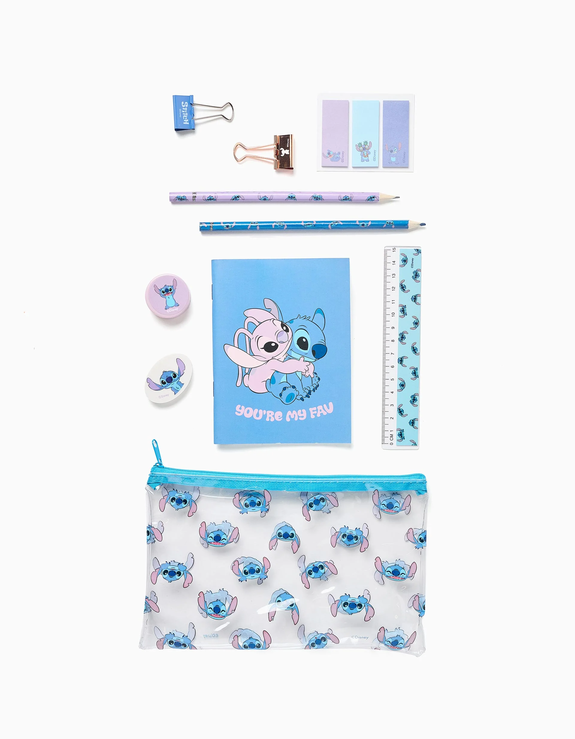 Stationery Set for Children 'Stitch', Blue/Purple
