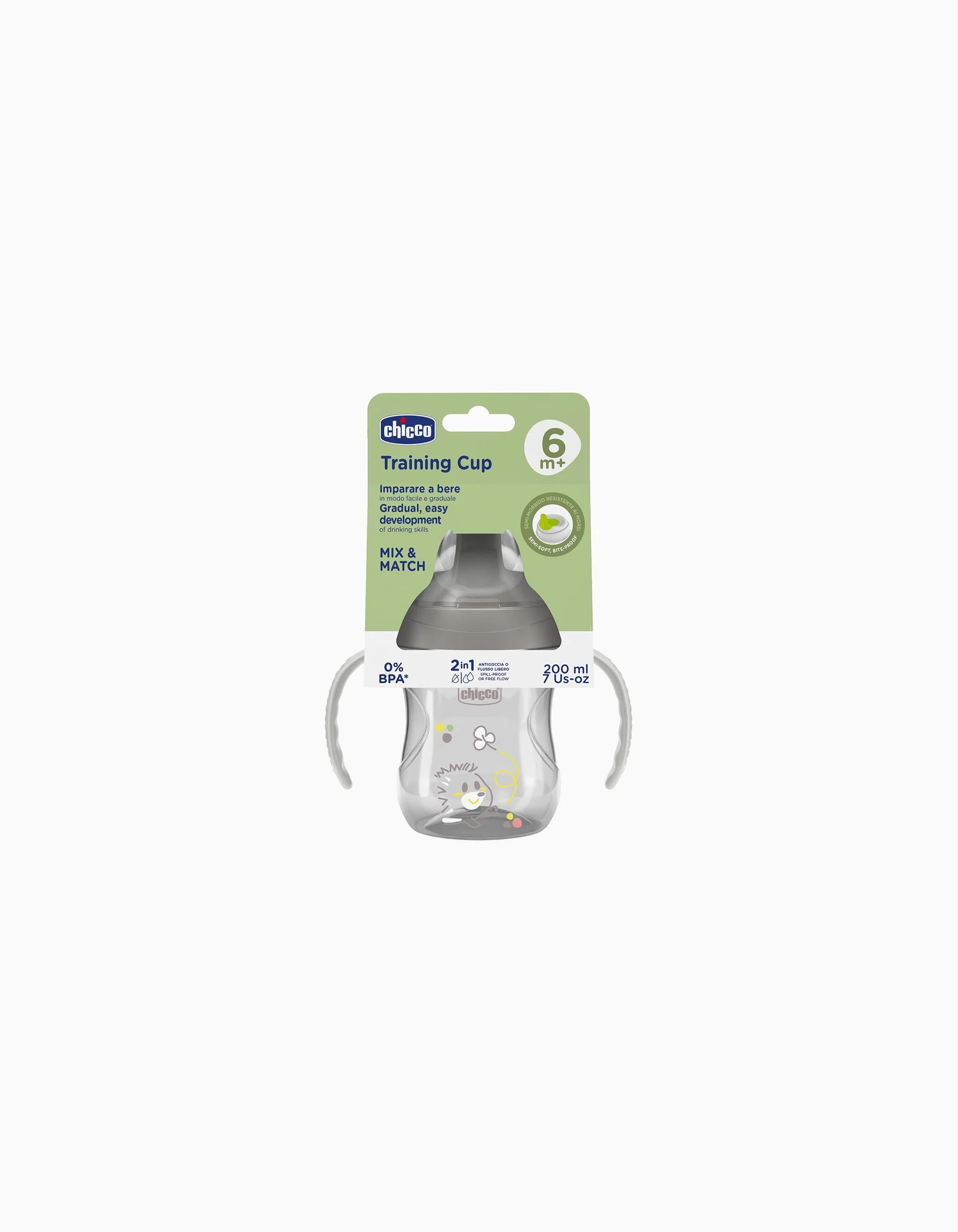 Chicco Learning Cup with Handles 6M+, Grey
