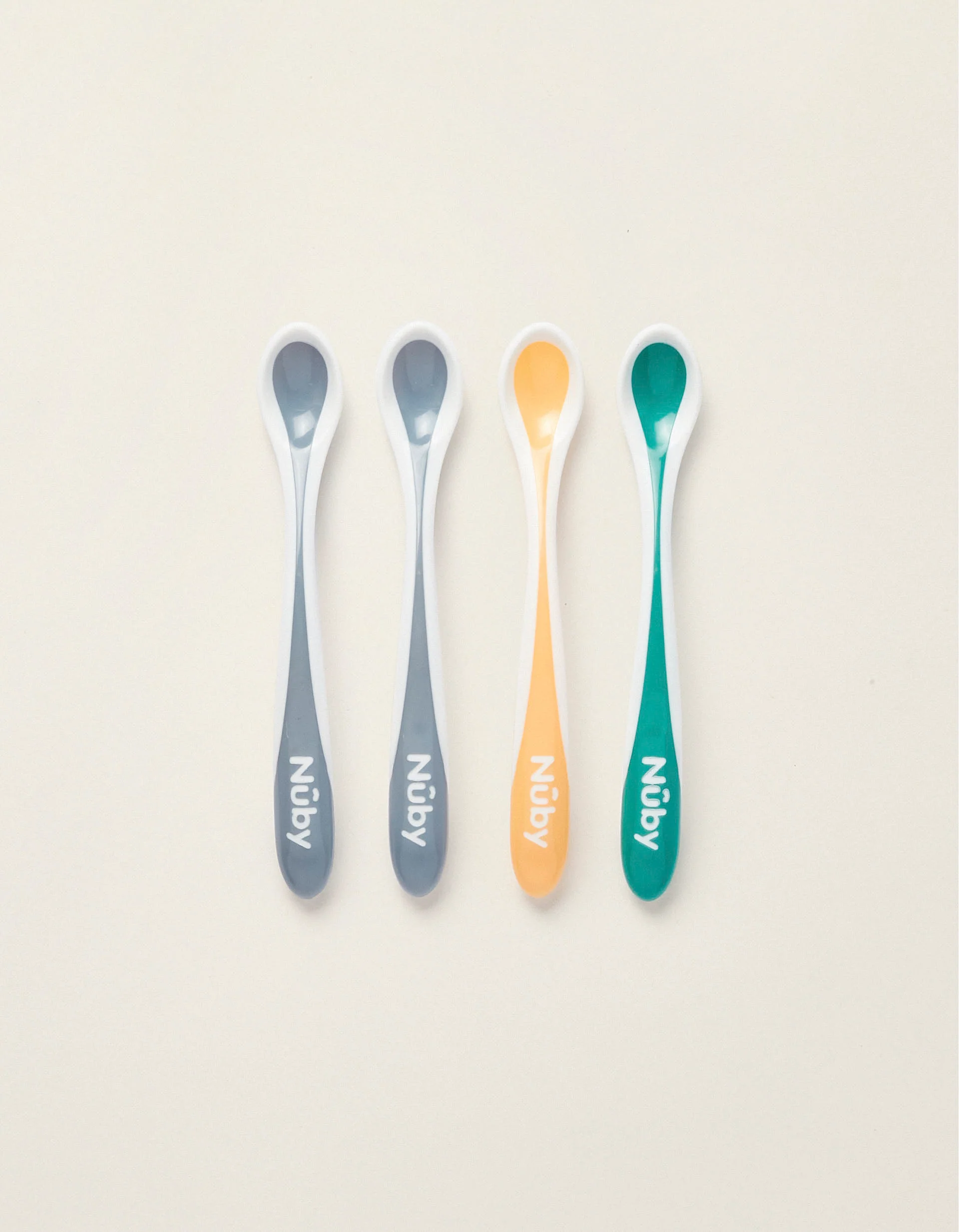 Pack of 4 Nuby Thermosensitive Spoons  3M+, Blue