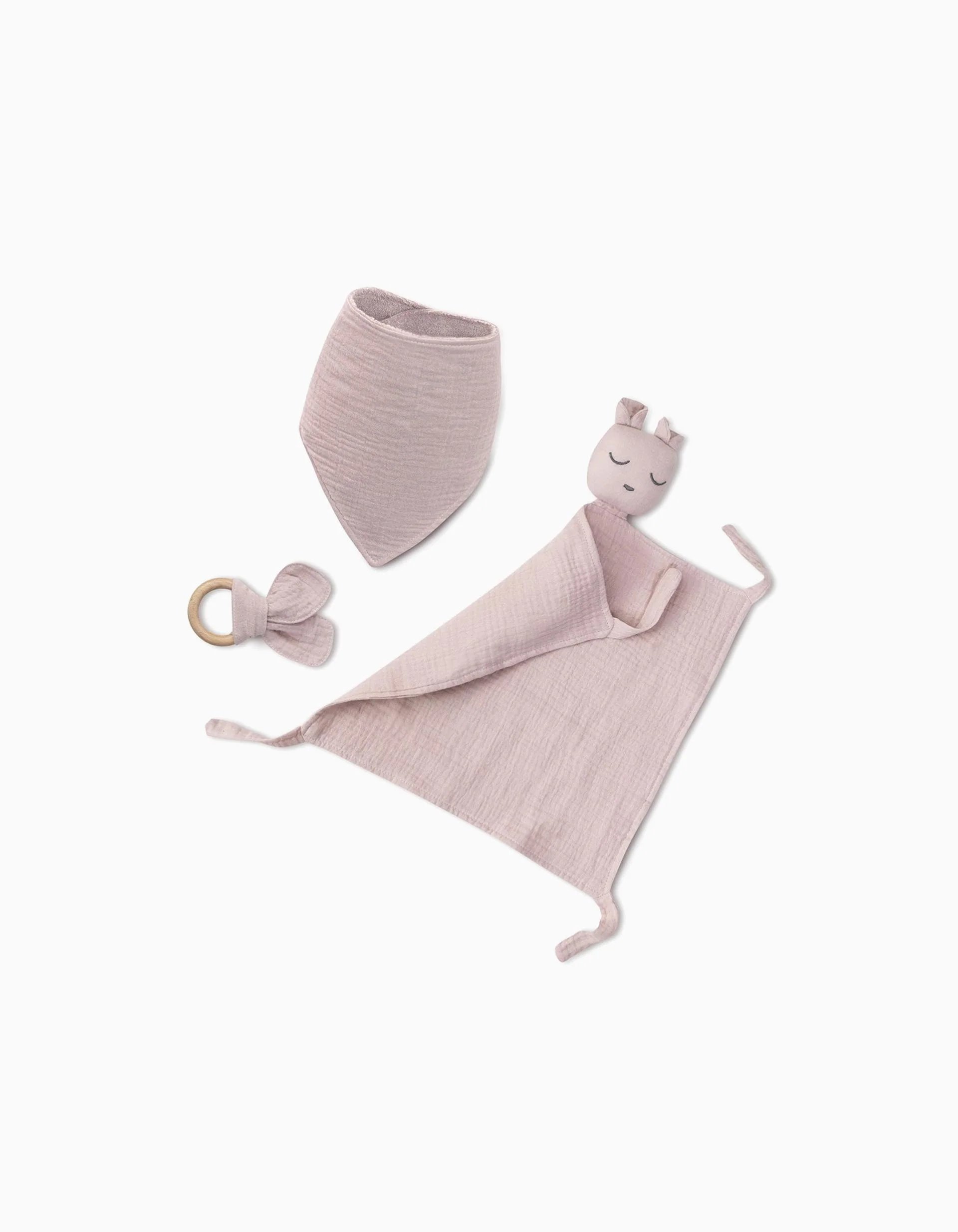 Set Doudou + Bandana + Teether Interbaby 0M+, Pink