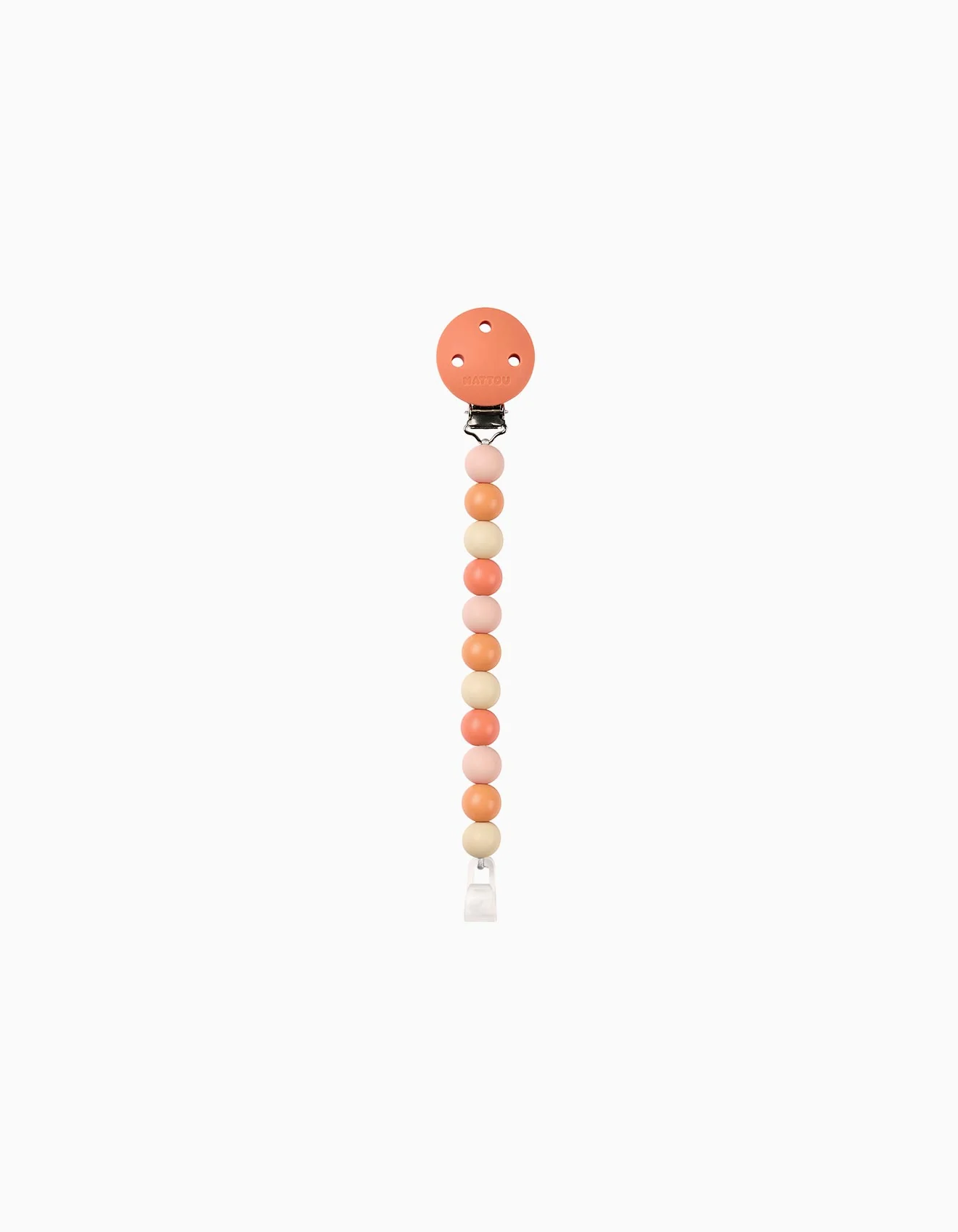 Silicone Soother Clip Nattou, Beige/Terracota