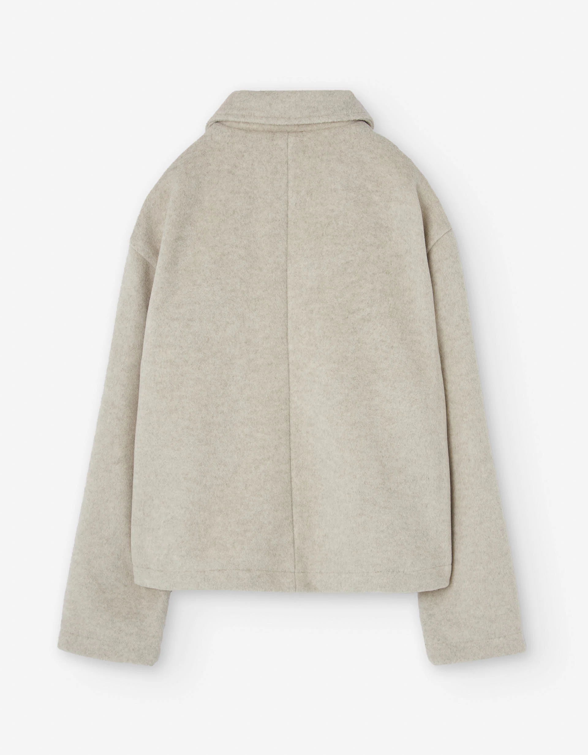 Wool effect jacket with pockets for girls, light beige