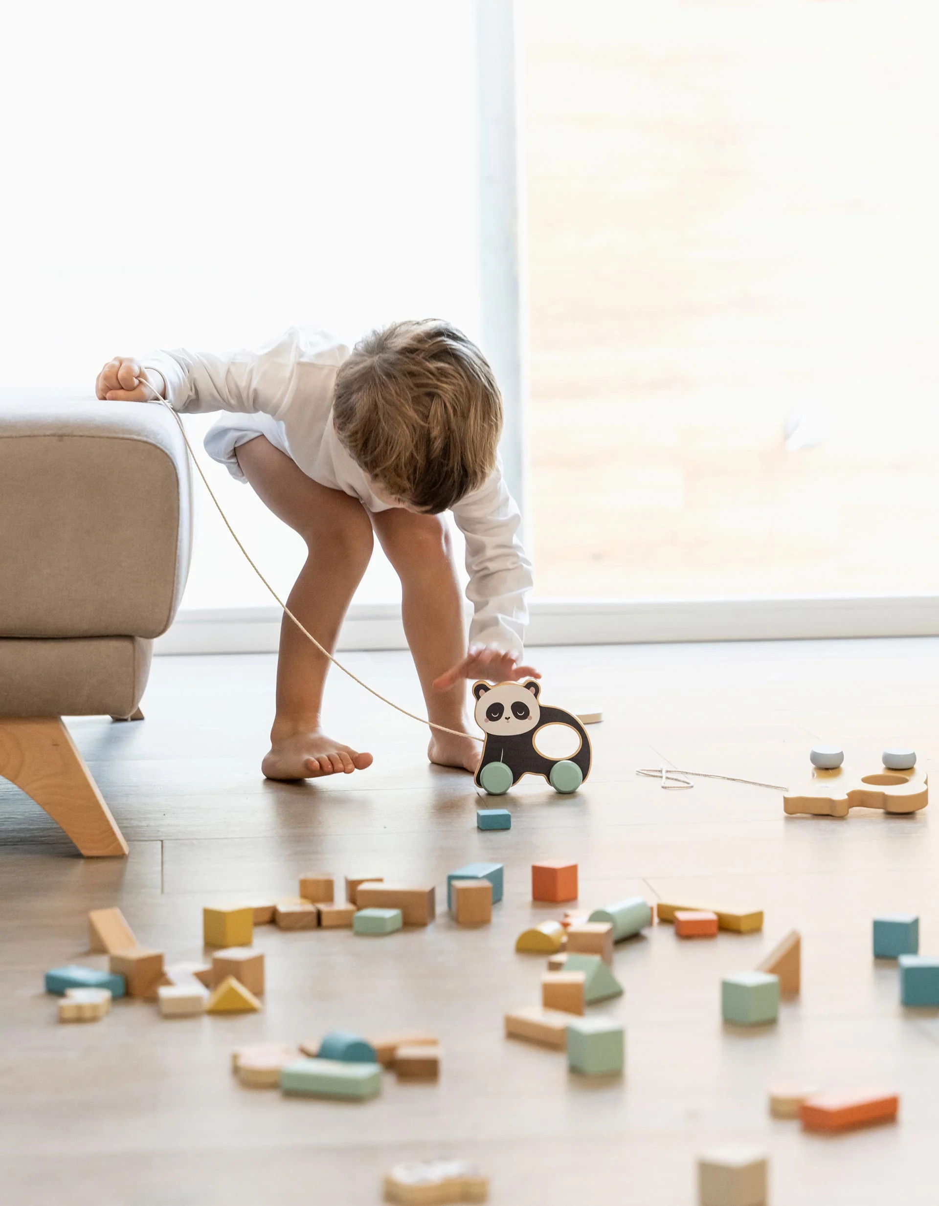 Wooden Pull Toy Panda Saro 12M+