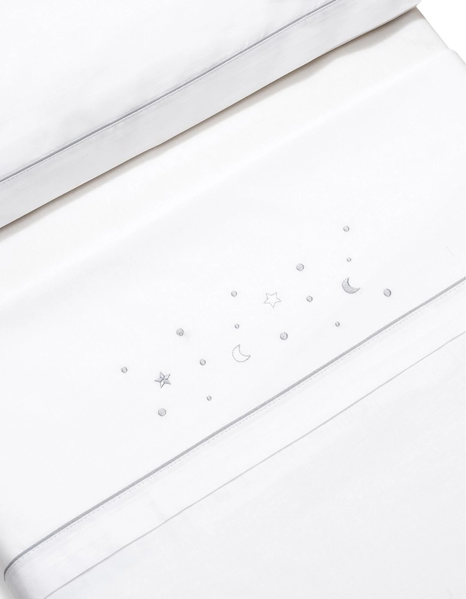 Bedding Set 3 Pcs Interbaby Cotton 85X55cm, Stars Grey