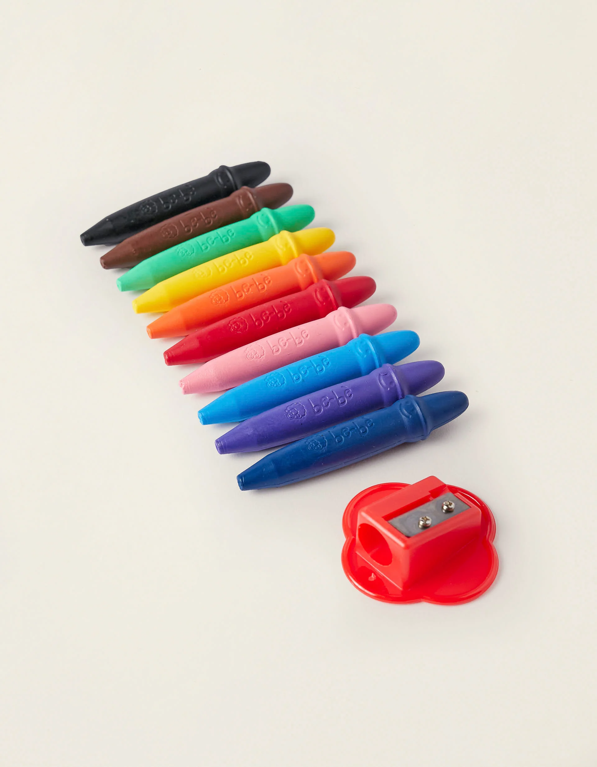 Pack Of 10 Giotto Be-Bè 2A+ Crayons &Amp; Sharpeners