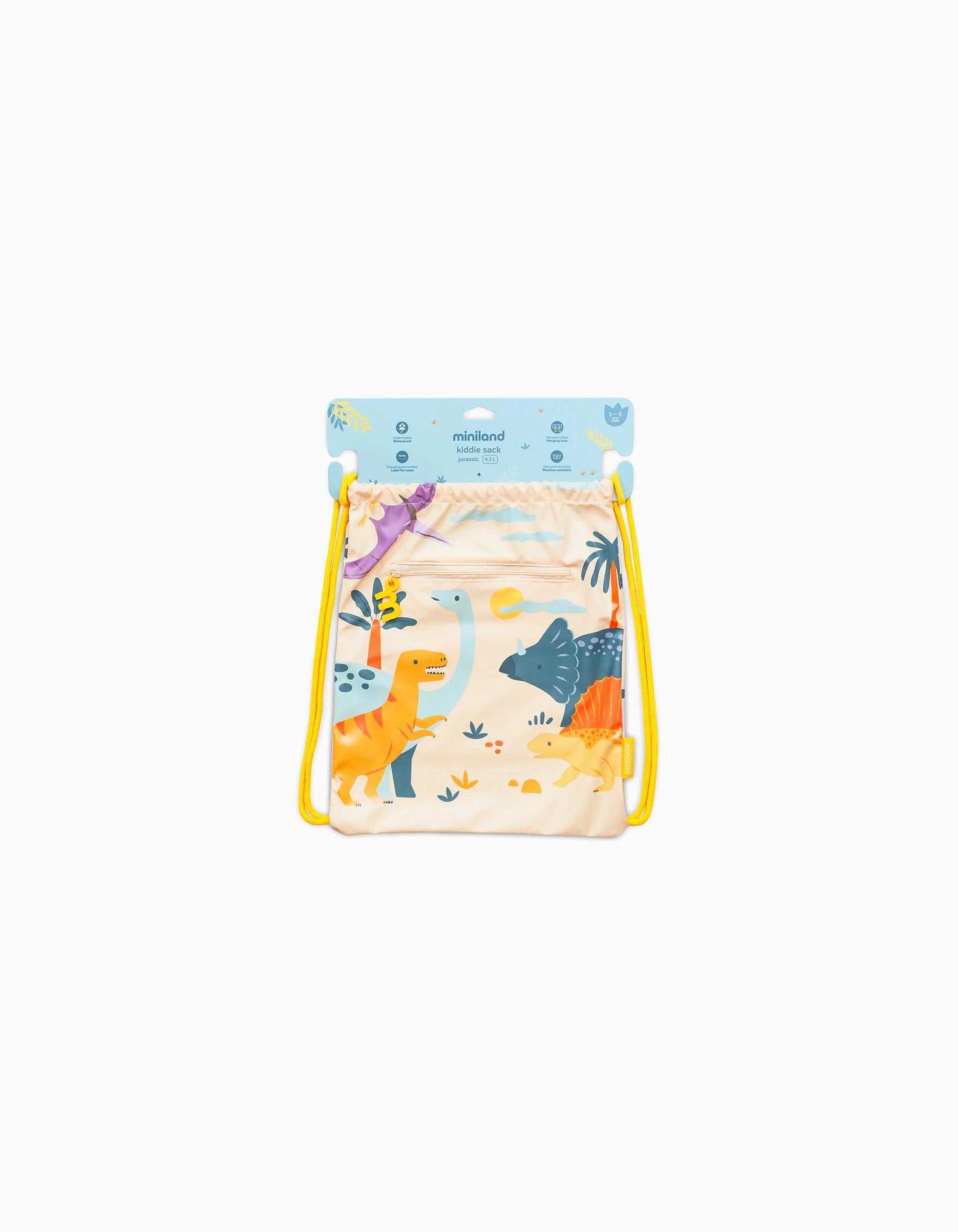 Jurassic Waterproof Soft Kiddie Sack by Miniland