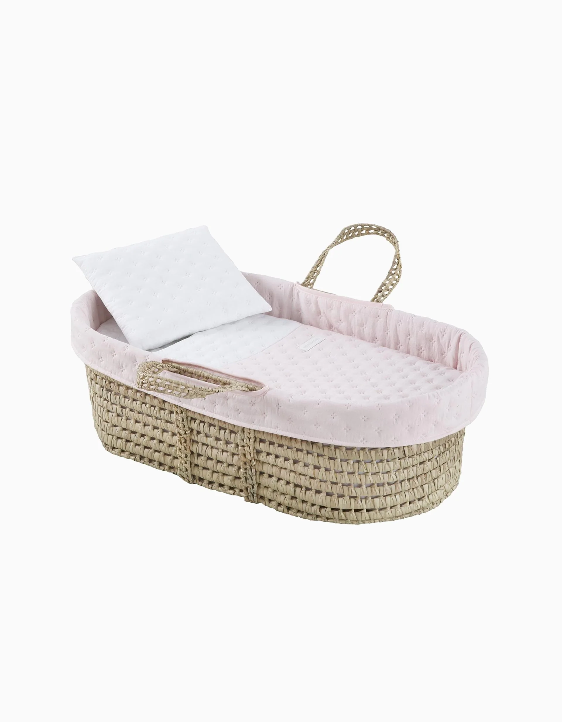 Quilted Basket Carrycot Cambrass 39x80x25 cm, Soft Pink