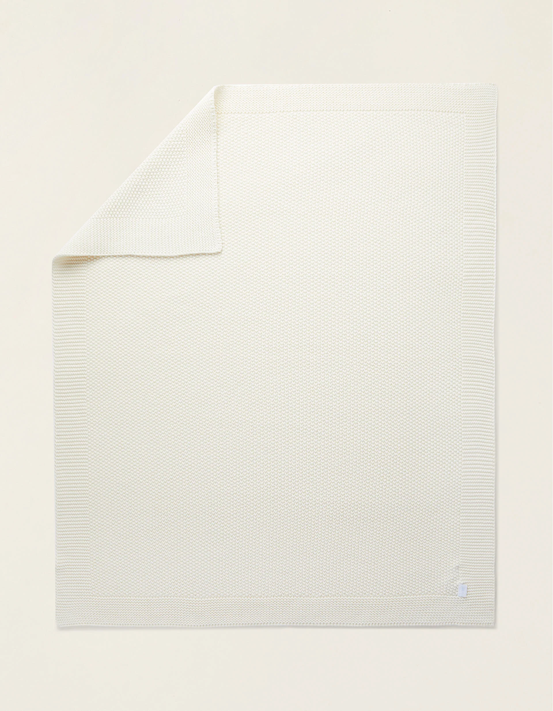 Knitted Blanket Plain 75X90Cm Zy Baby White