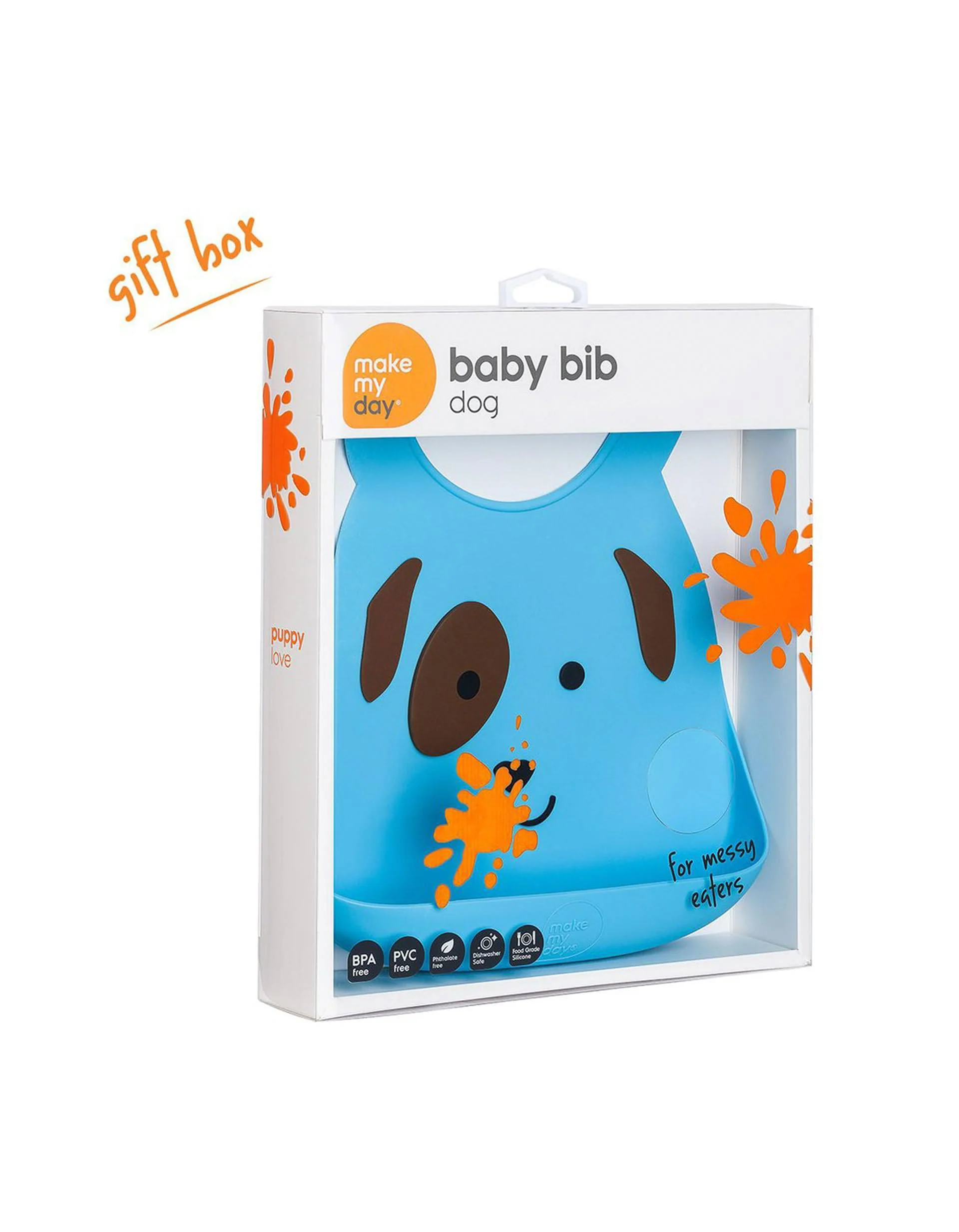 Silicone Bib Make My Day, Dog