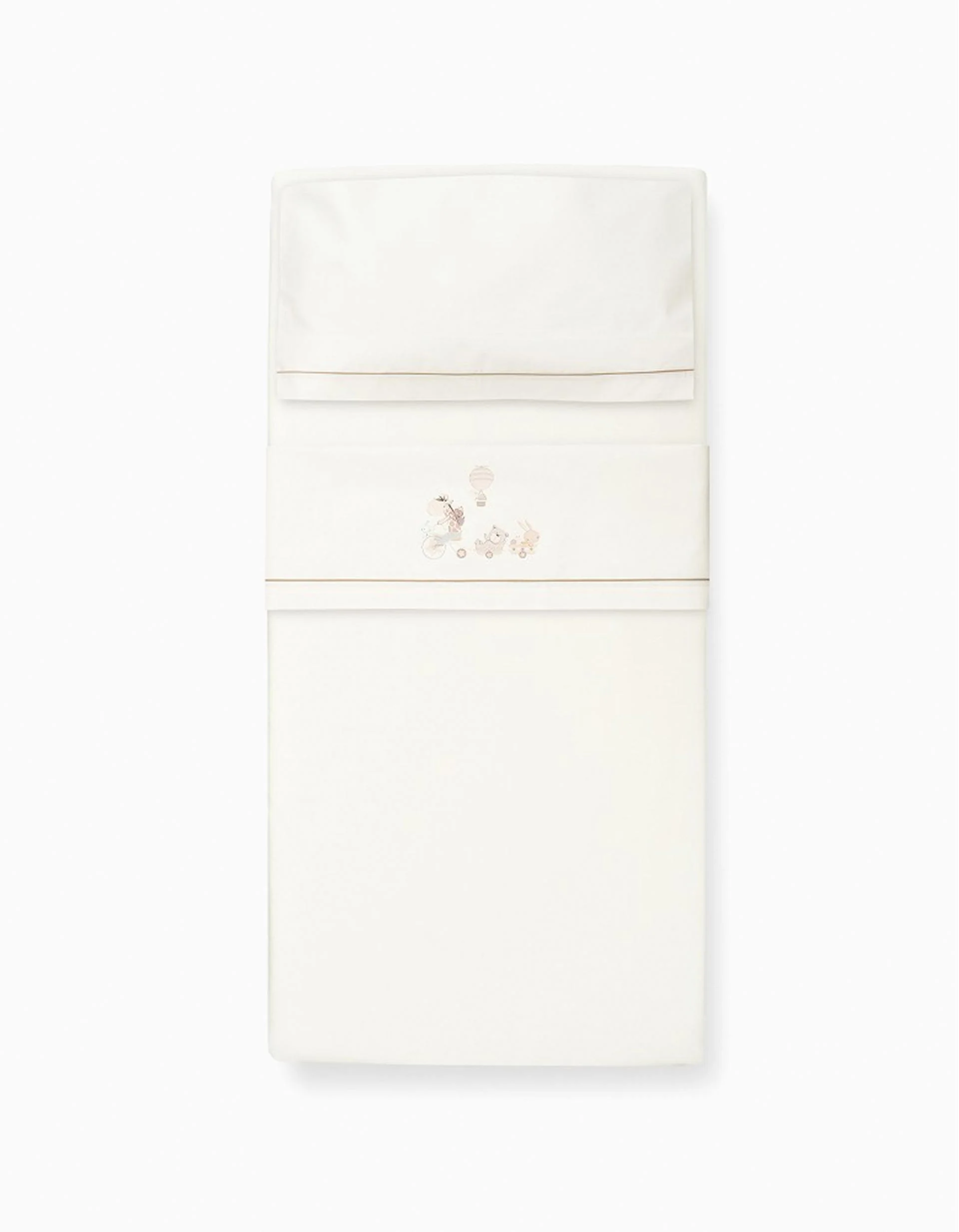 Cotton Bedding Set 3 Pcs Interbaby Giraffe 70X140 Cm, Beige