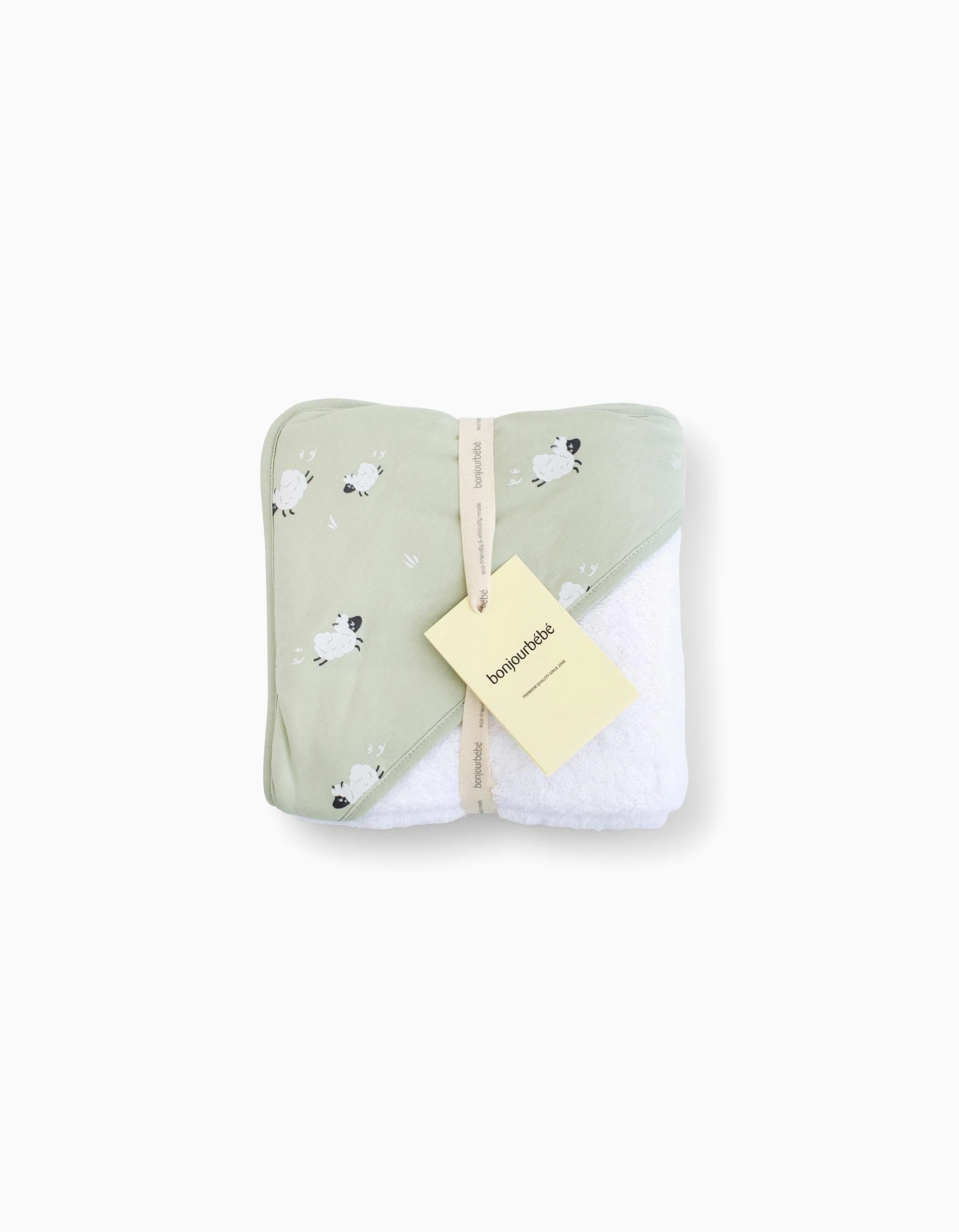 Hooded Bath Towel Bonjour Bebe 100x100 Cm, Funny Farm