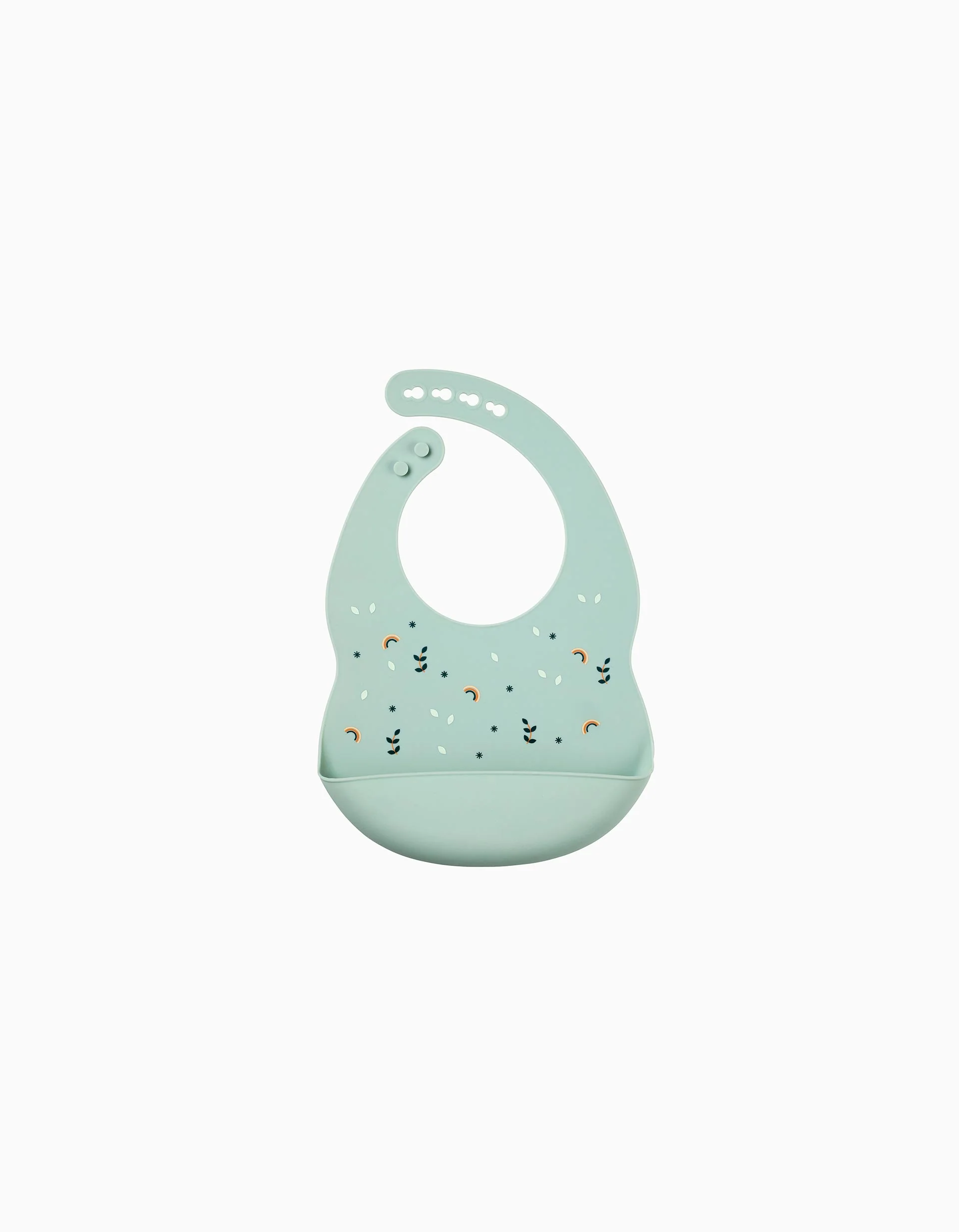 Silicone Bib Rainbow Nattou, Green