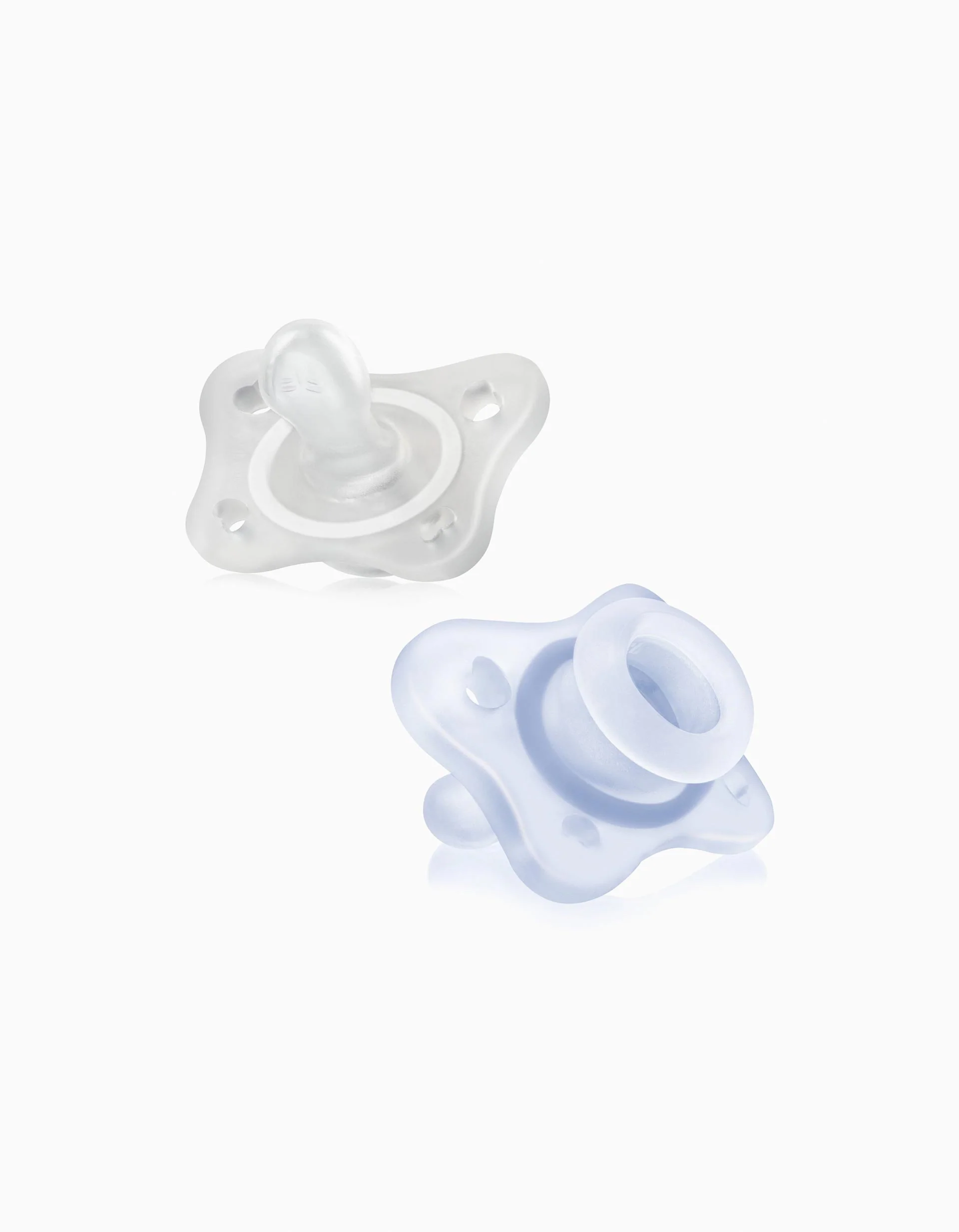 2 Chicco Mini Soft Soothers 0-2M, Blue