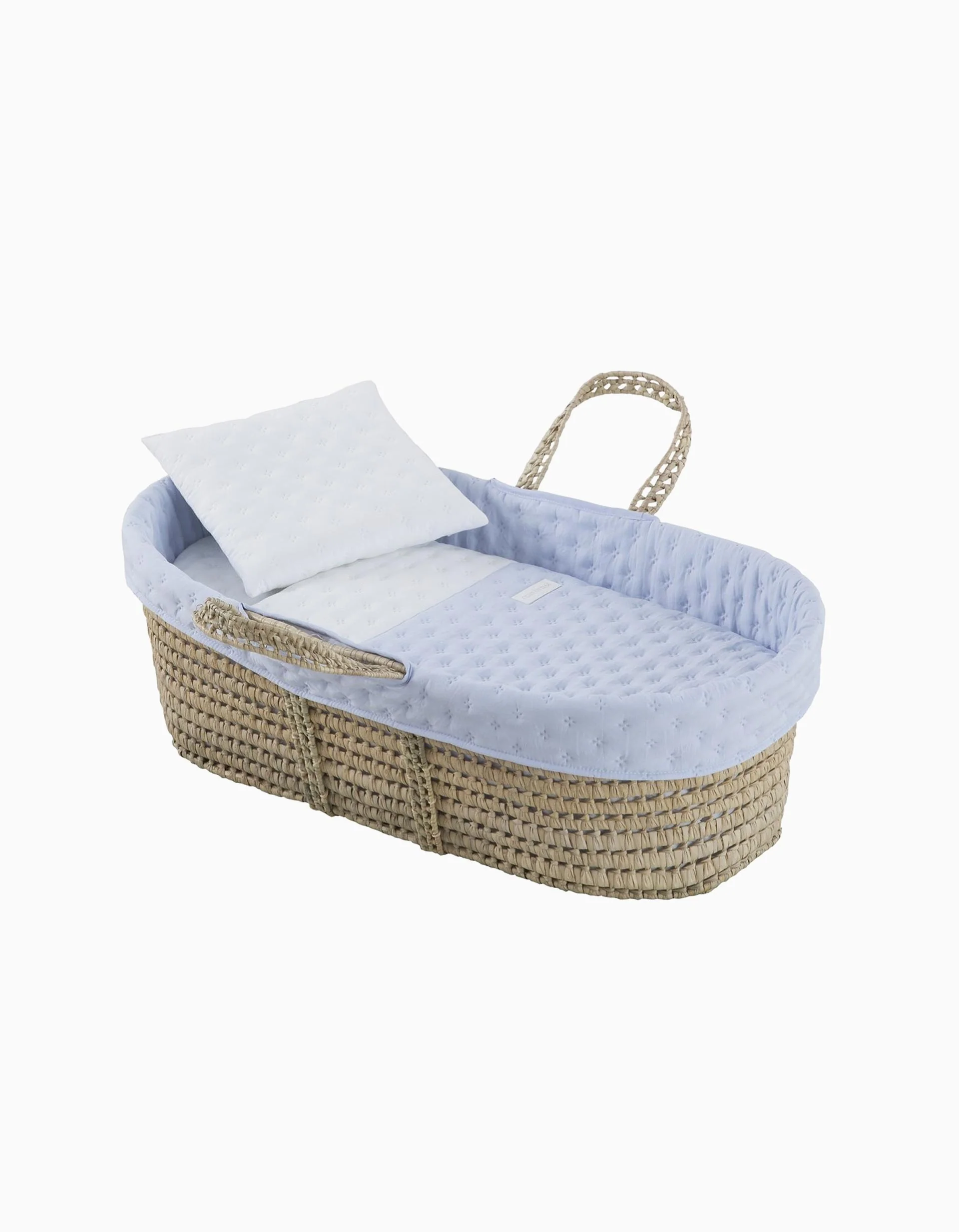 Quilted Basket Carrycot Cambrass 39x80x25 cm, Soft Blue