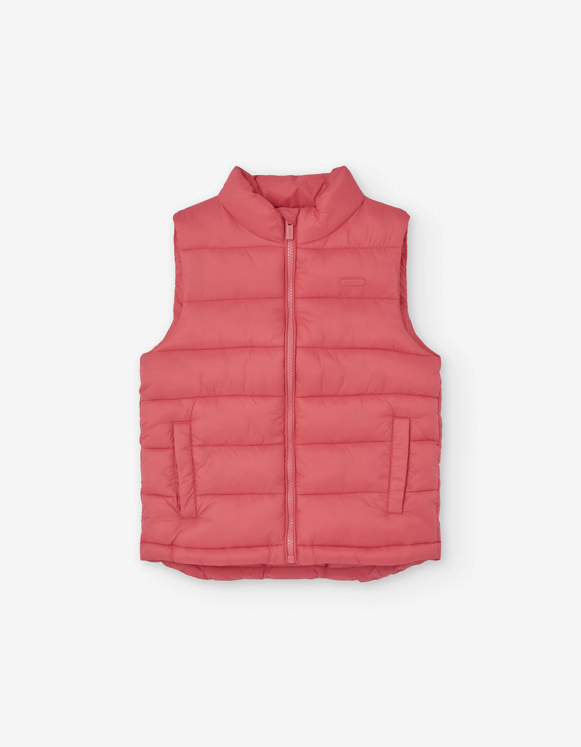 Nylon vest with padding for girls, red
