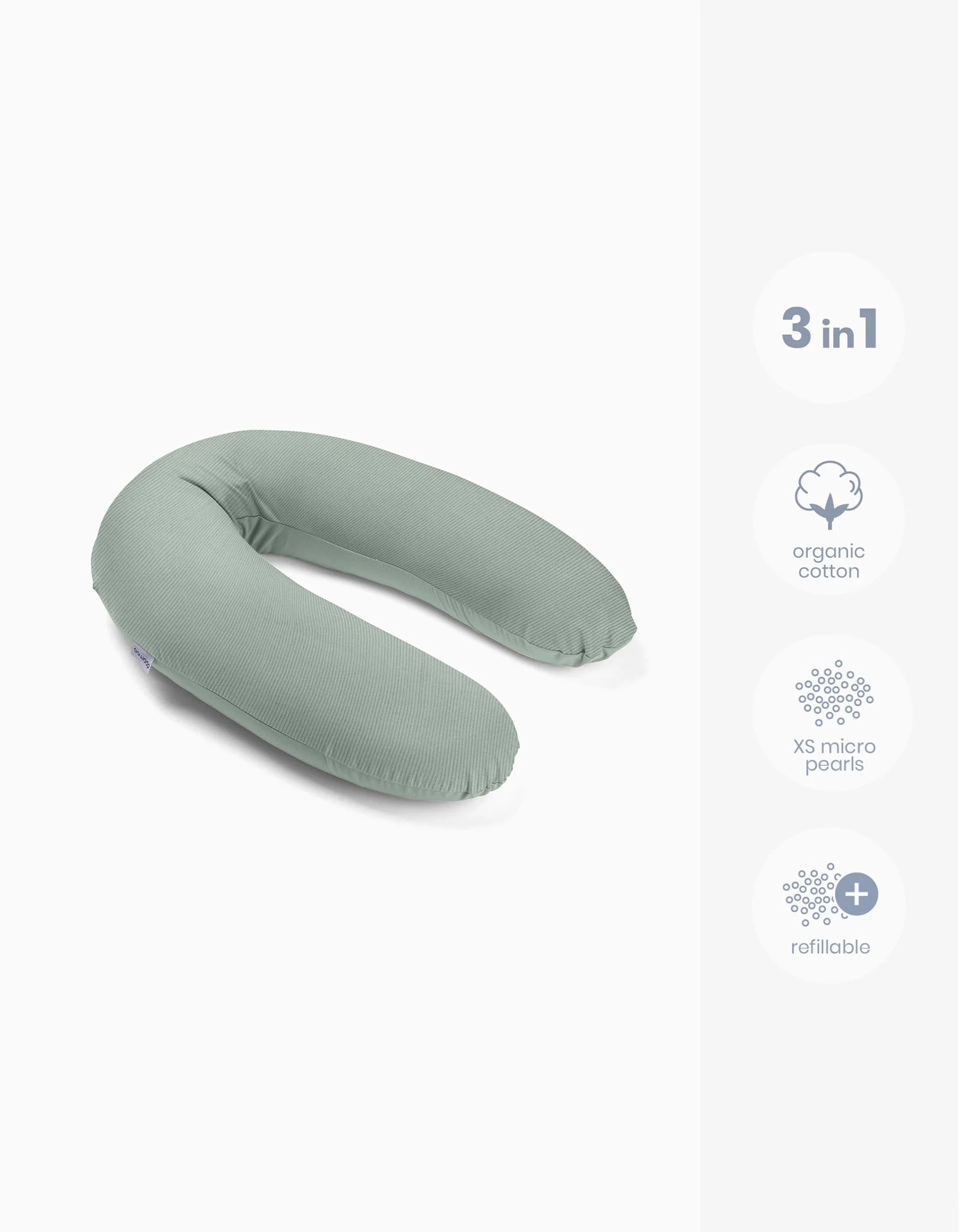 Doomoo Buddy Breastfeeding Pillow Corduroy, Green