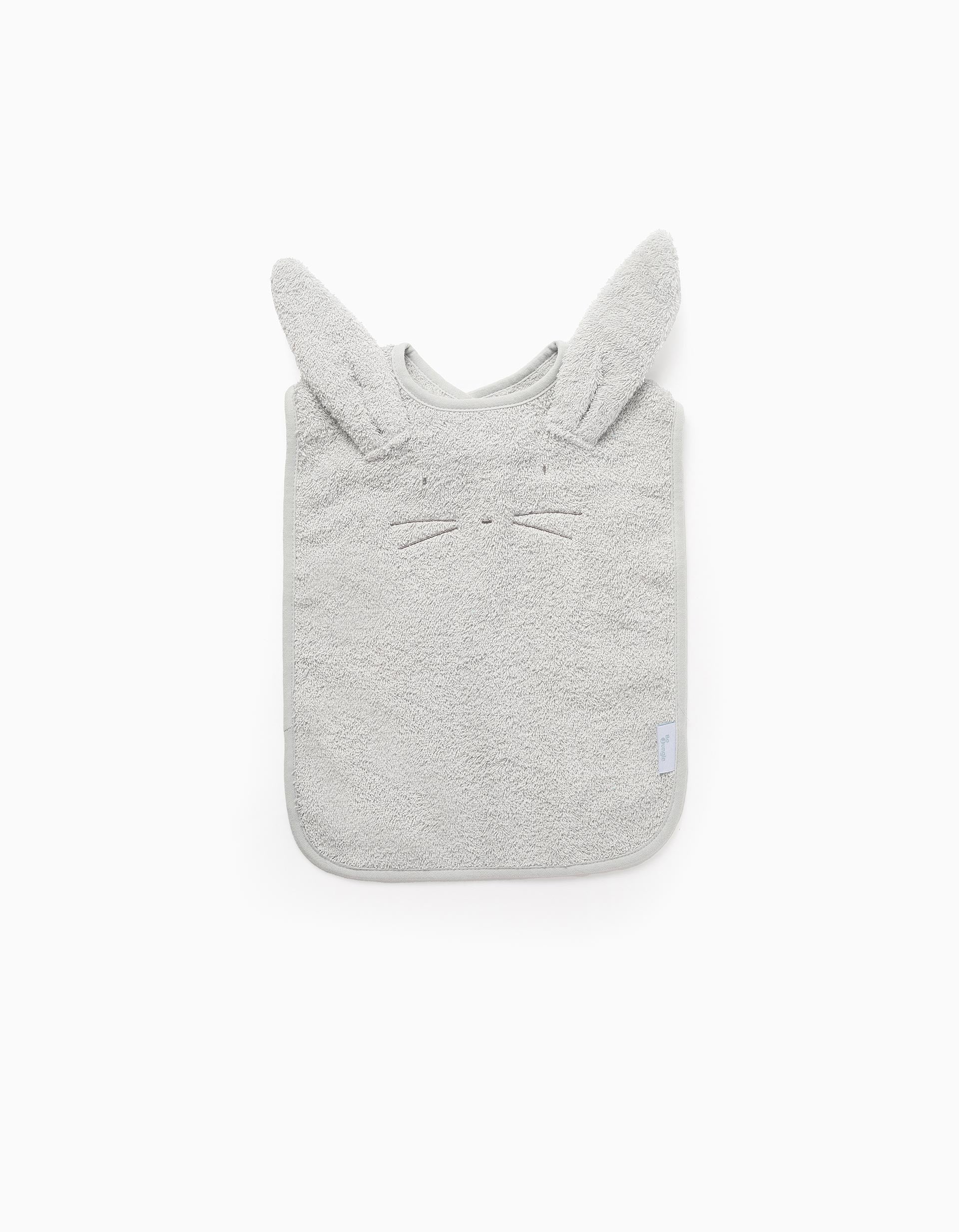 Organic Cotton Bib Bo Jungle, Rabbit Grey