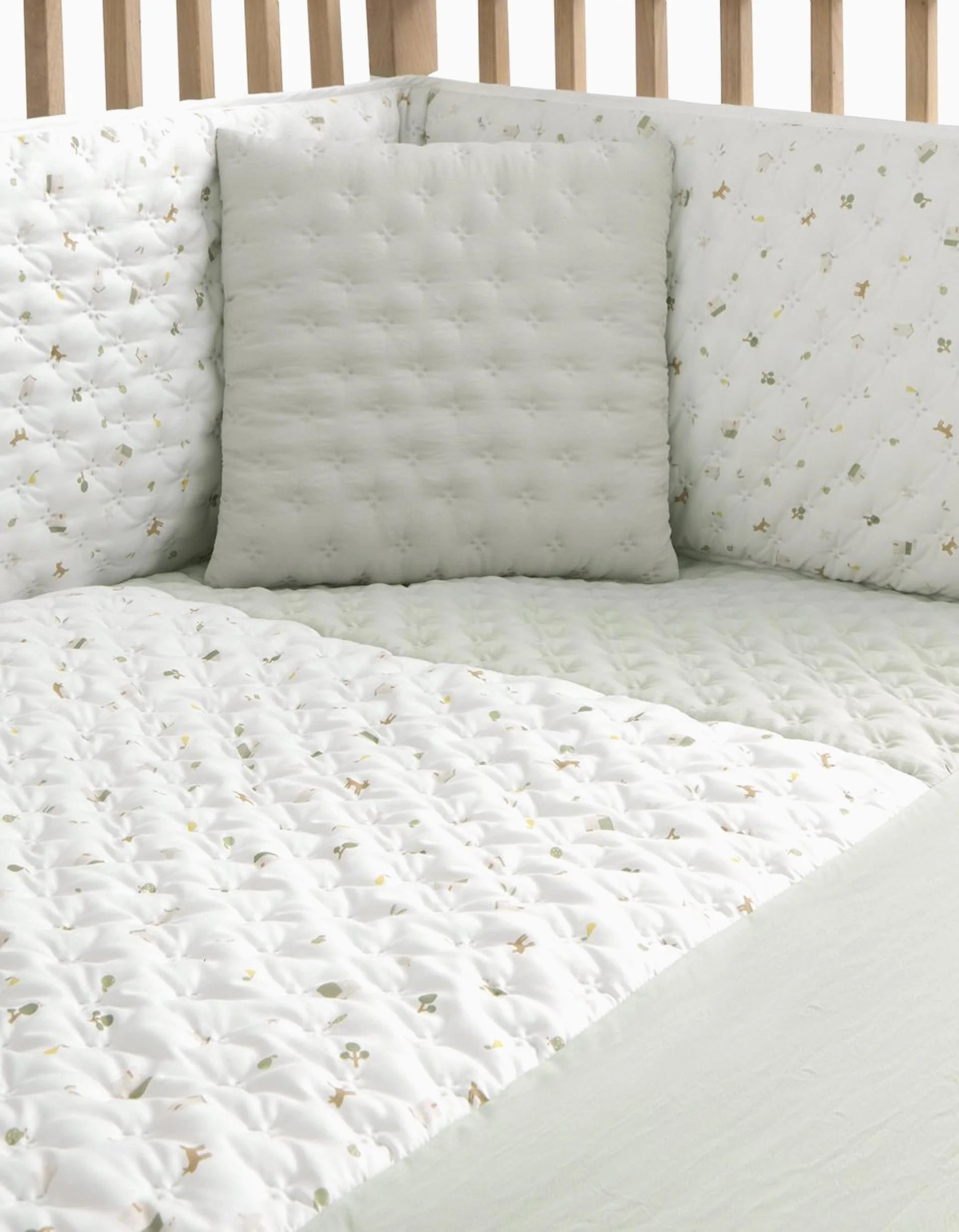 Quilt Cover + Cot Bumper Cambrass 60x120x3 cm, Mint