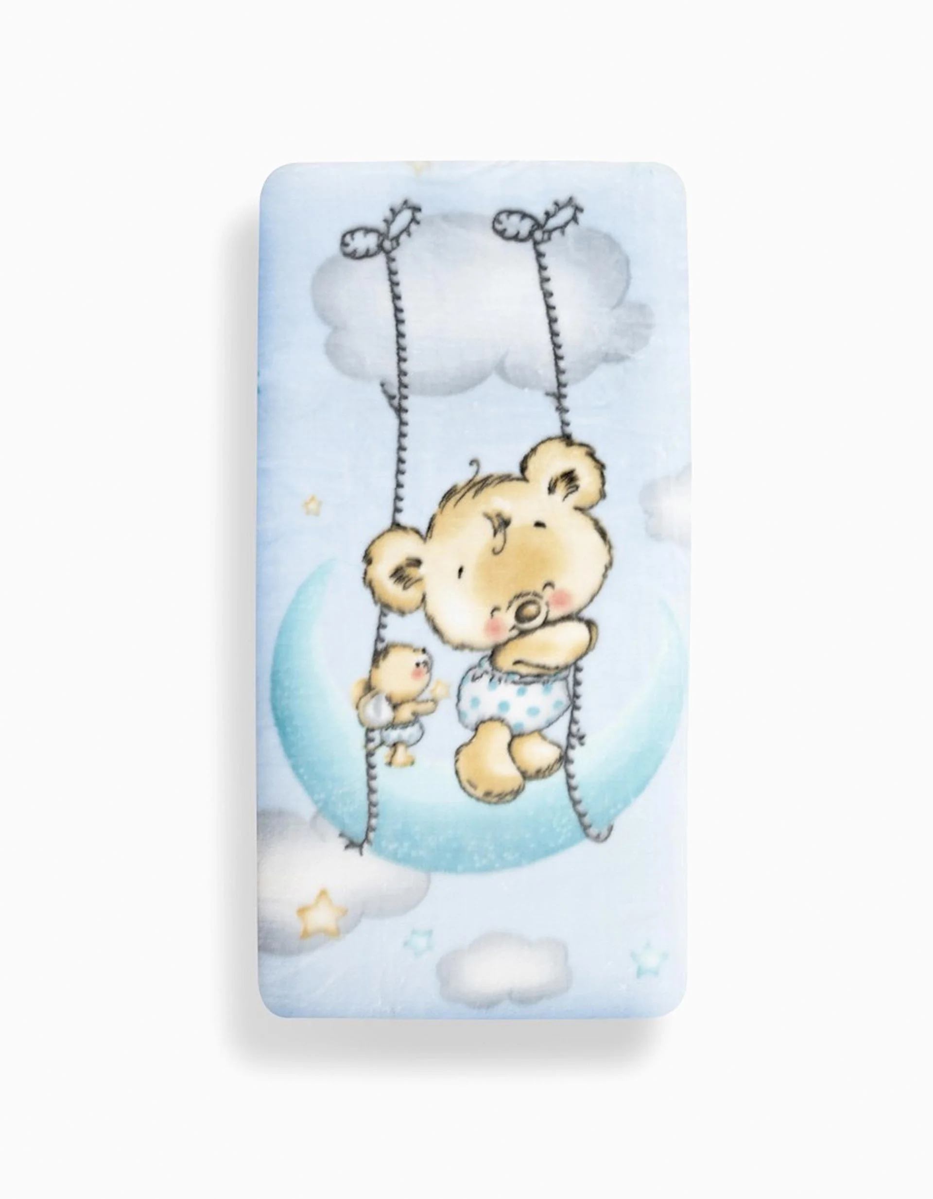 Velvet Blanket Cloud Bear Interbaby 110X140cm, Blue