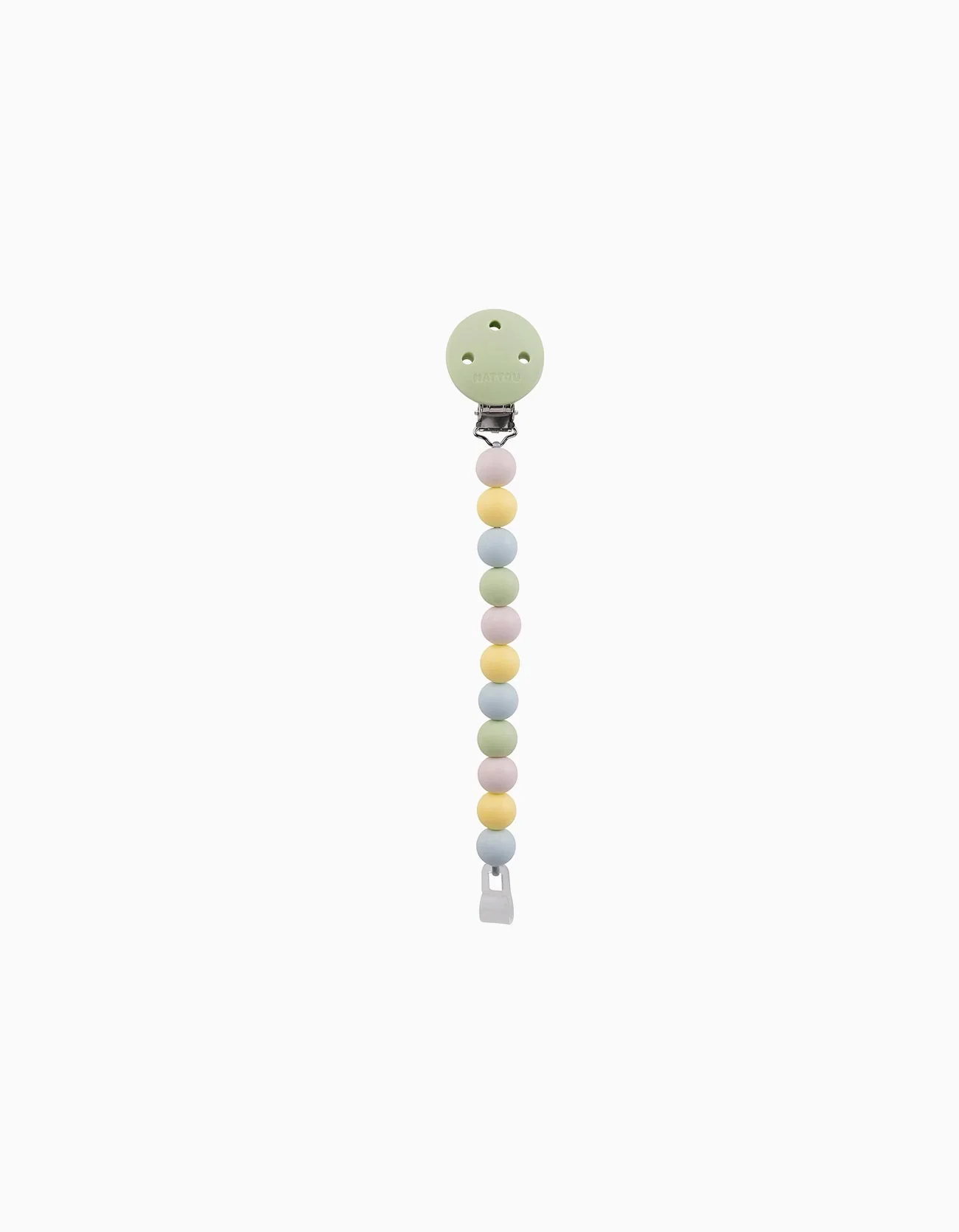 Silicone Soother Clip Nattou, Green/Multicolor