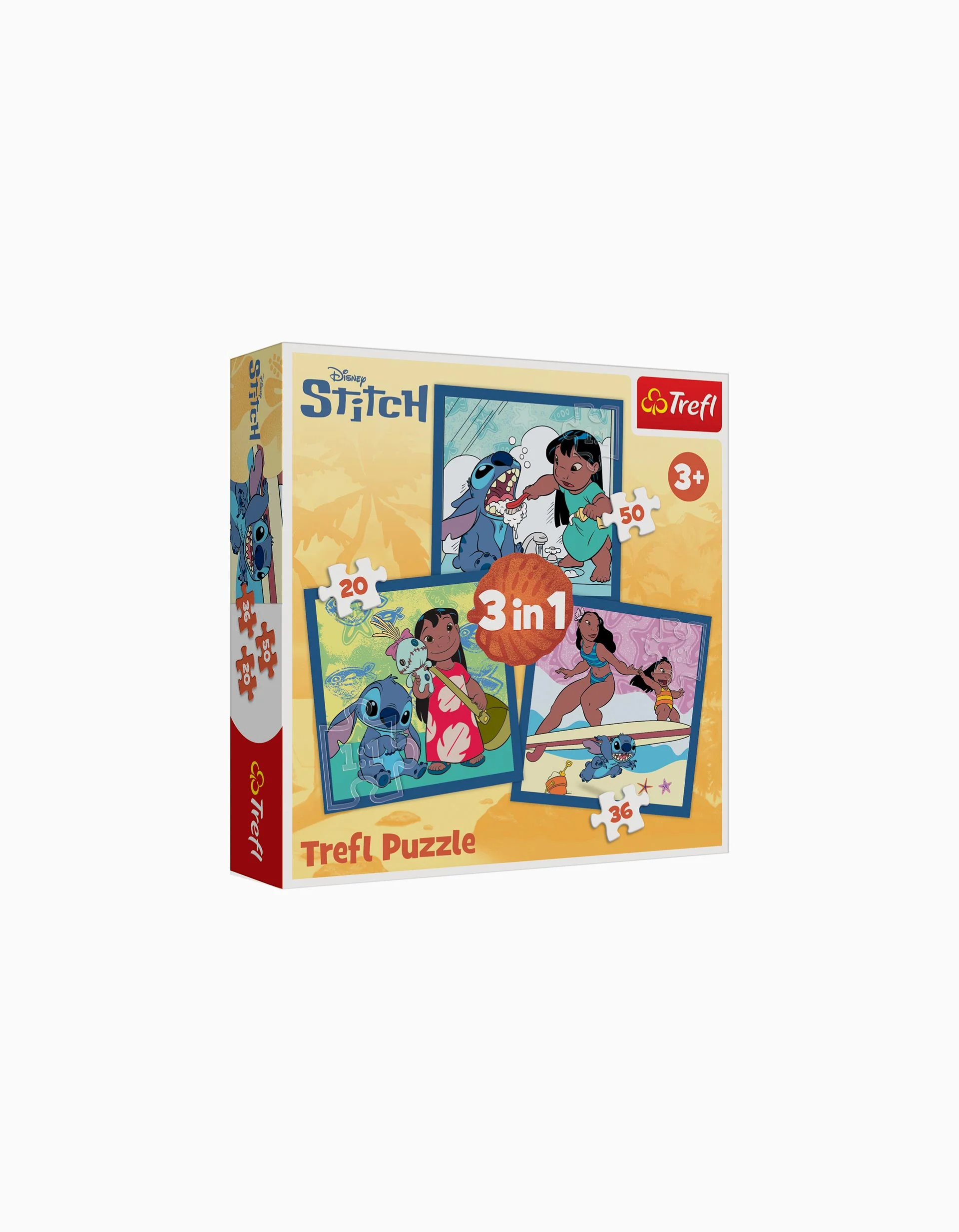 Puzzle 3In1 Trefl 50/36/20 Pcs 'Time With Stitch' 3Y+