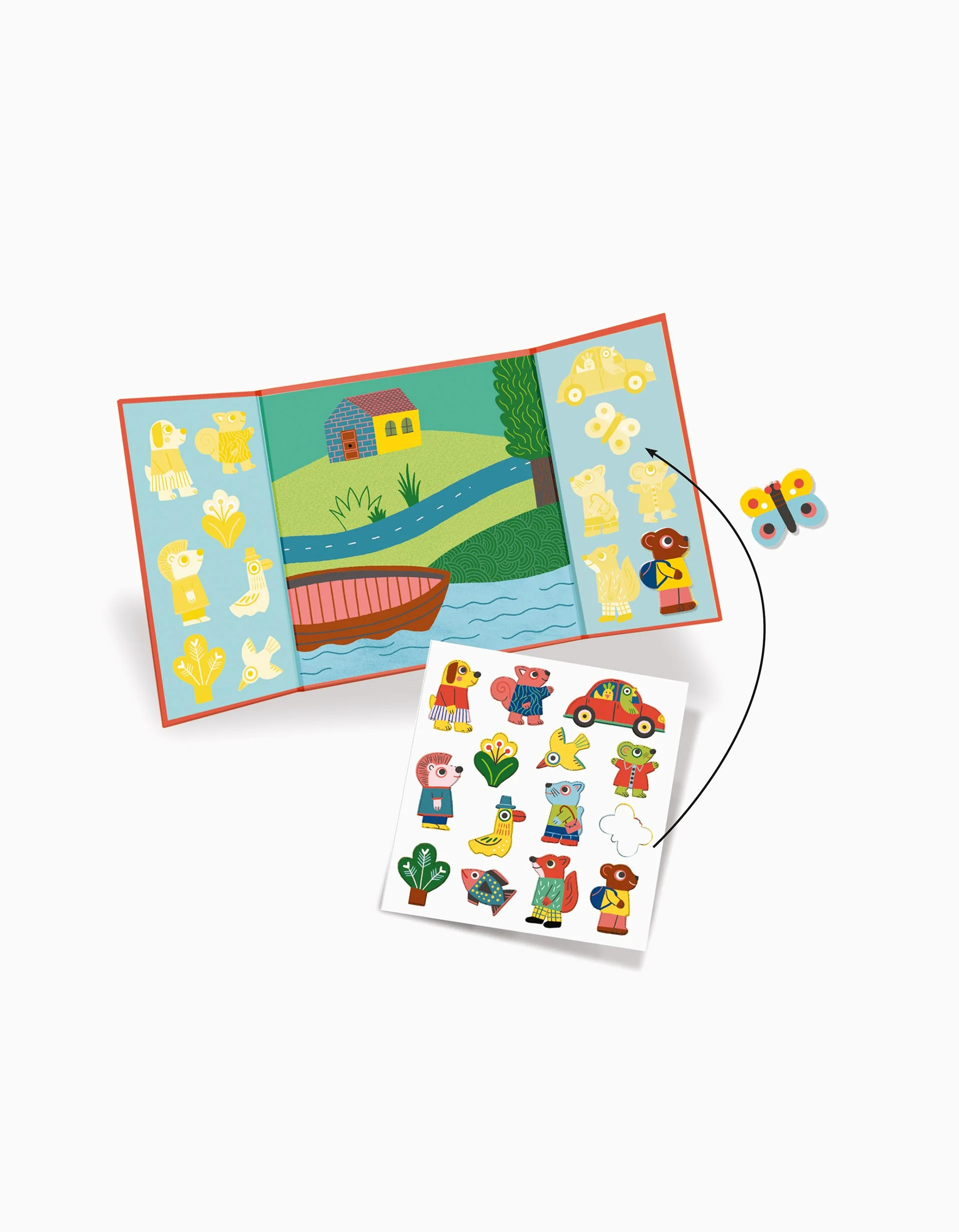 Reusable Stickers Djeco Animals 18M+