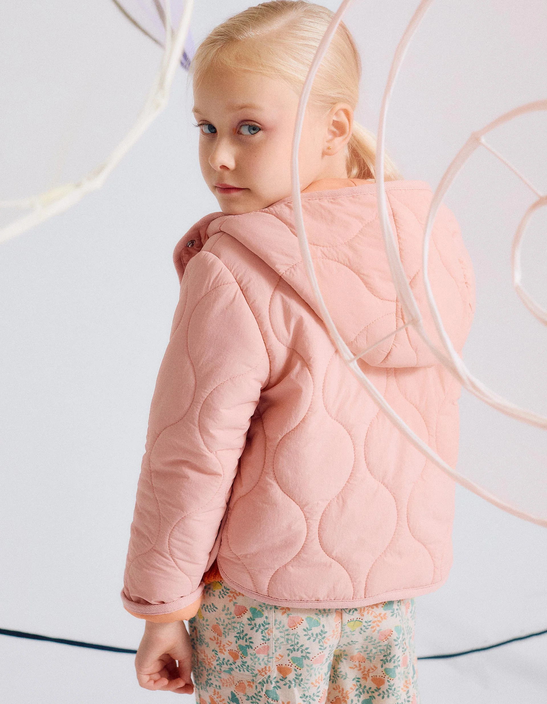 Padded Parka with Hood for Girls, Pink