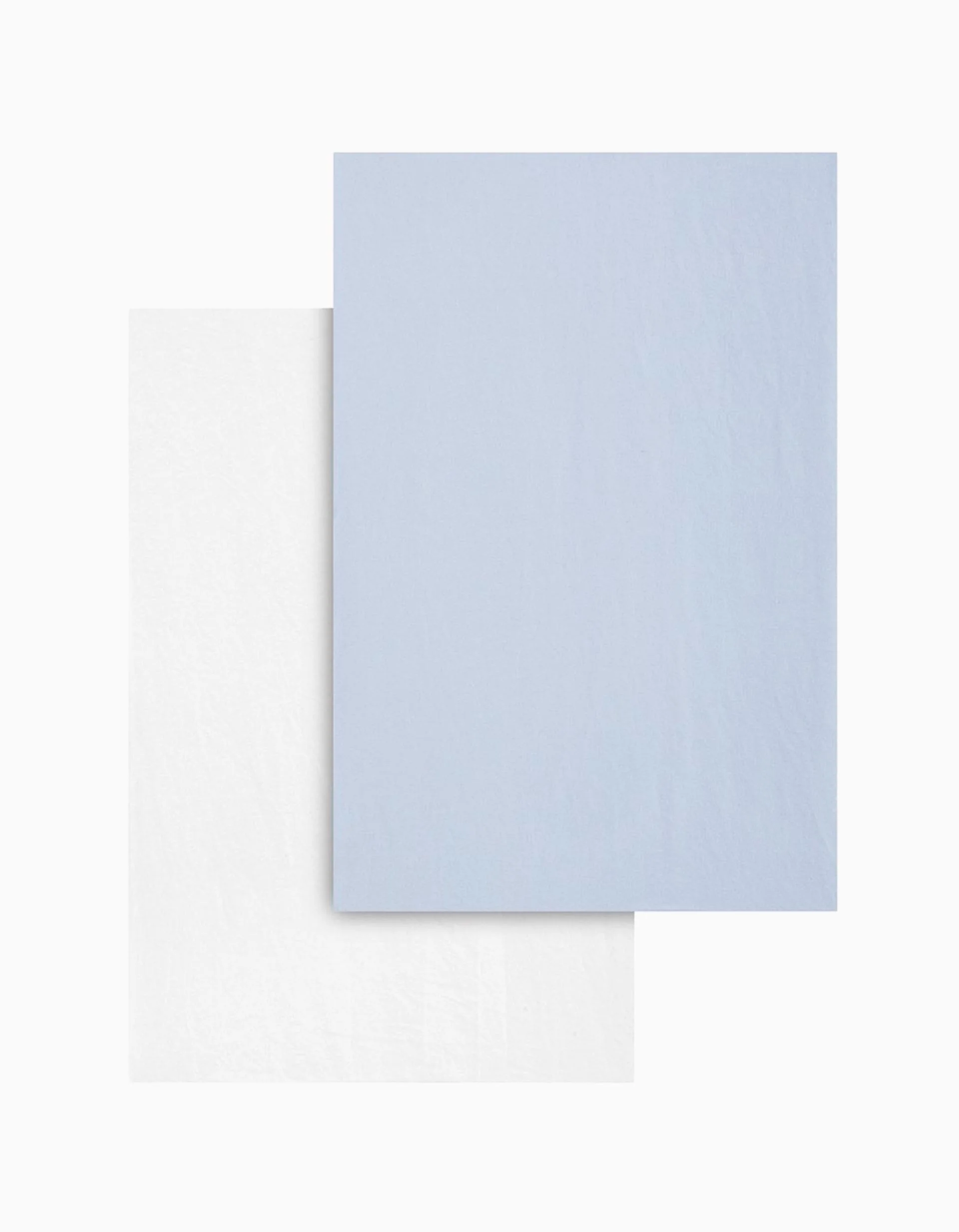 Pack of 2 Fitted Sheets Cambrass 60x120 cm, Soft Blue/White