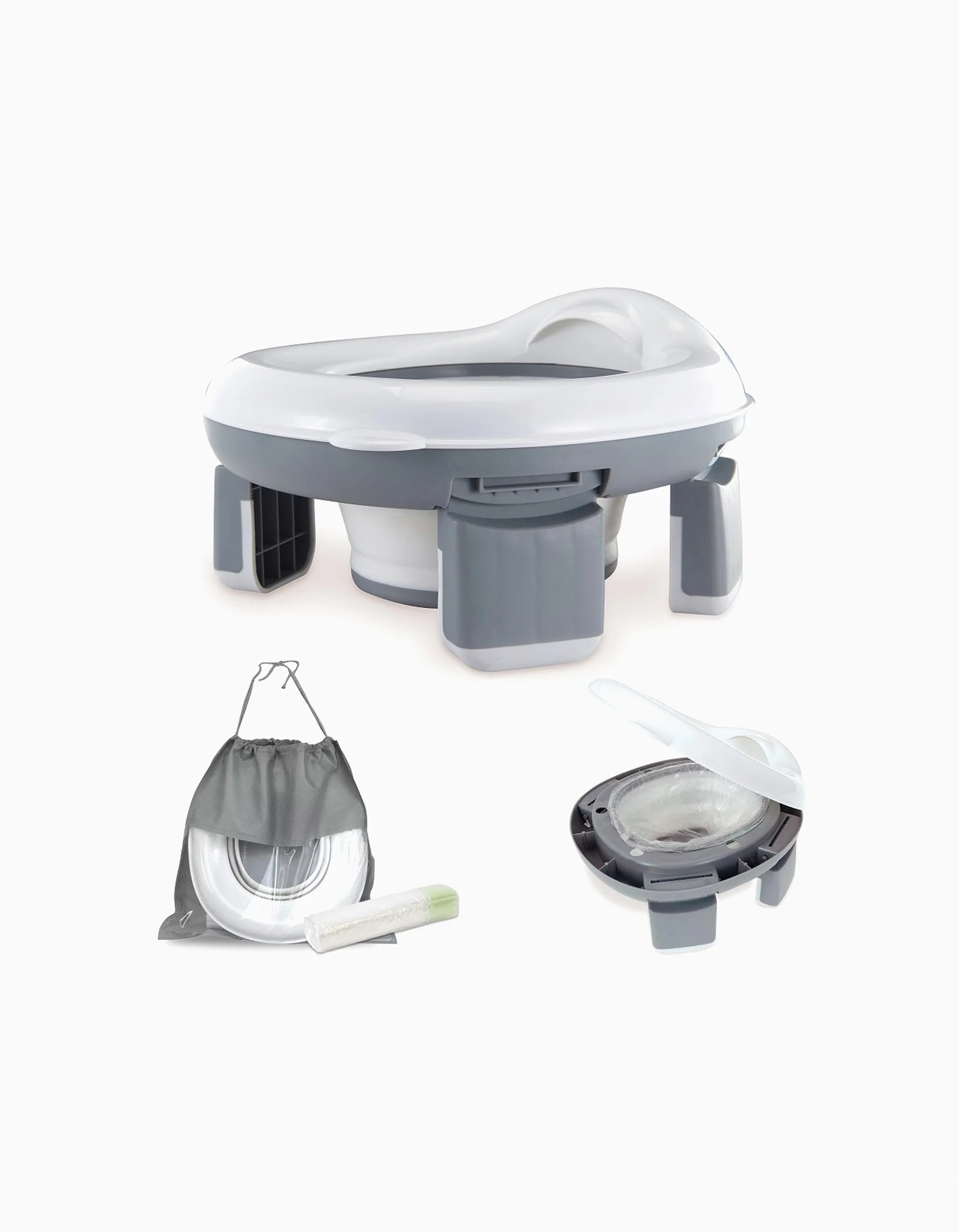 2in1 Portable Potty and Toilet Seat Interbaby, Grey