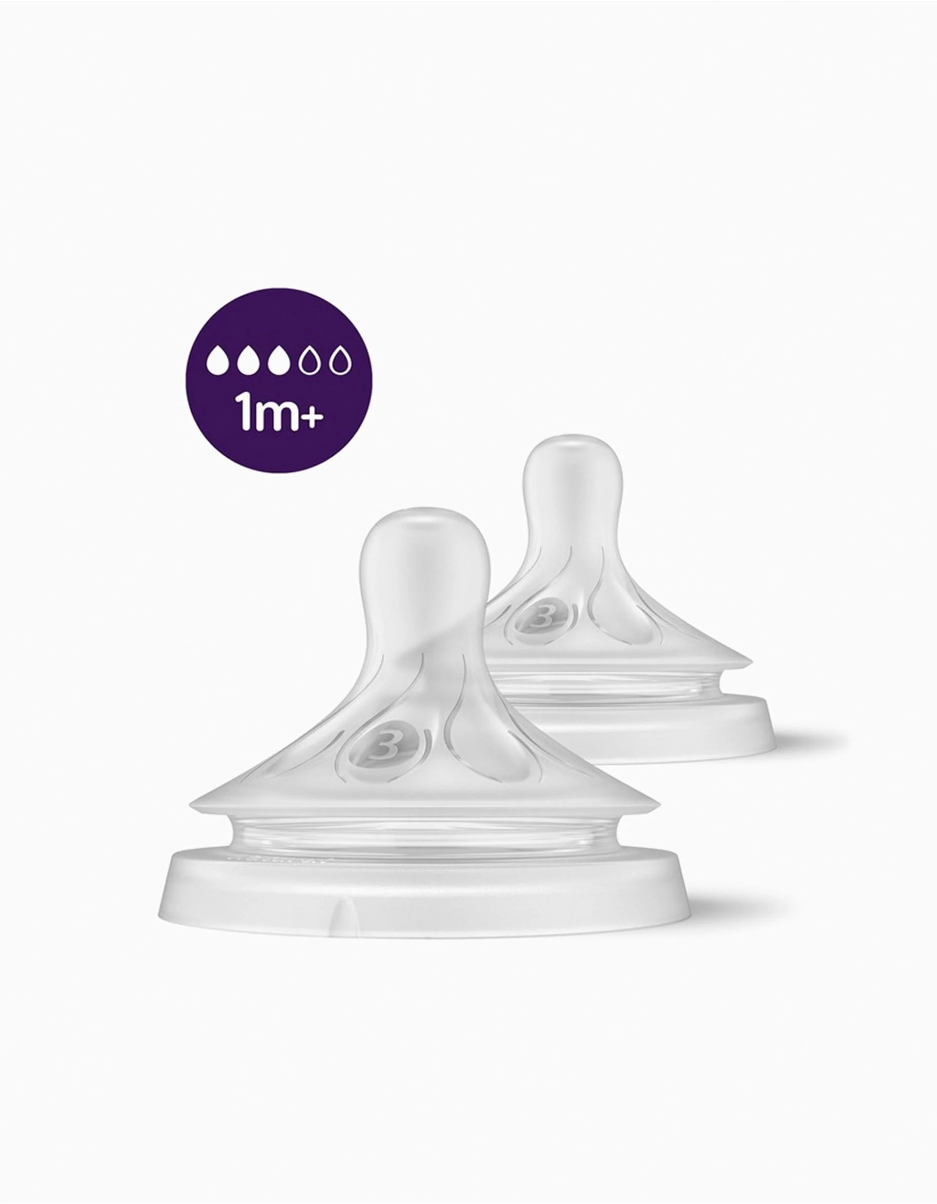 2 Natural Response Silicone Teats Slow Flow T3 Philips Avent 1M+