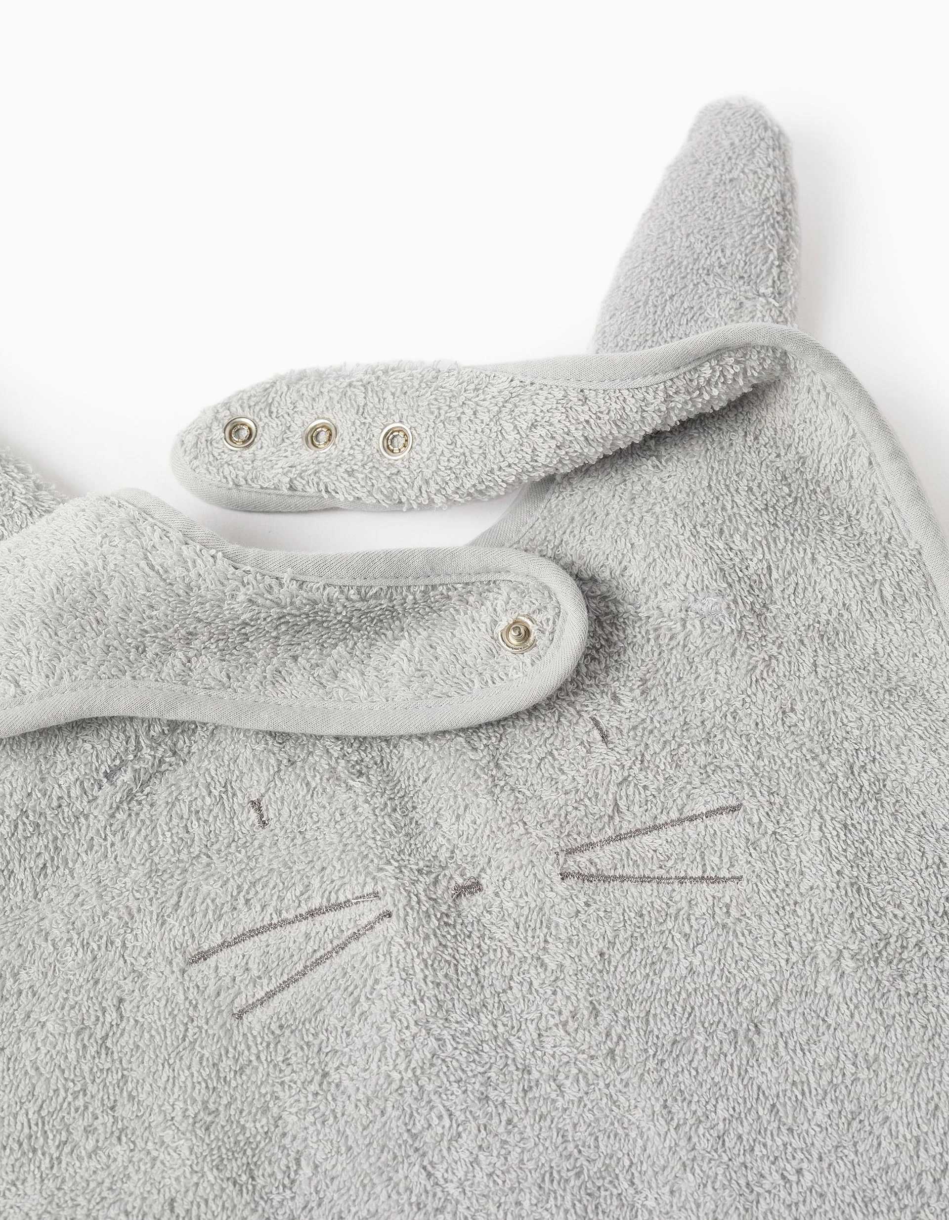 Organic Cotton Bib Bo Jungle, Rabbit Grey