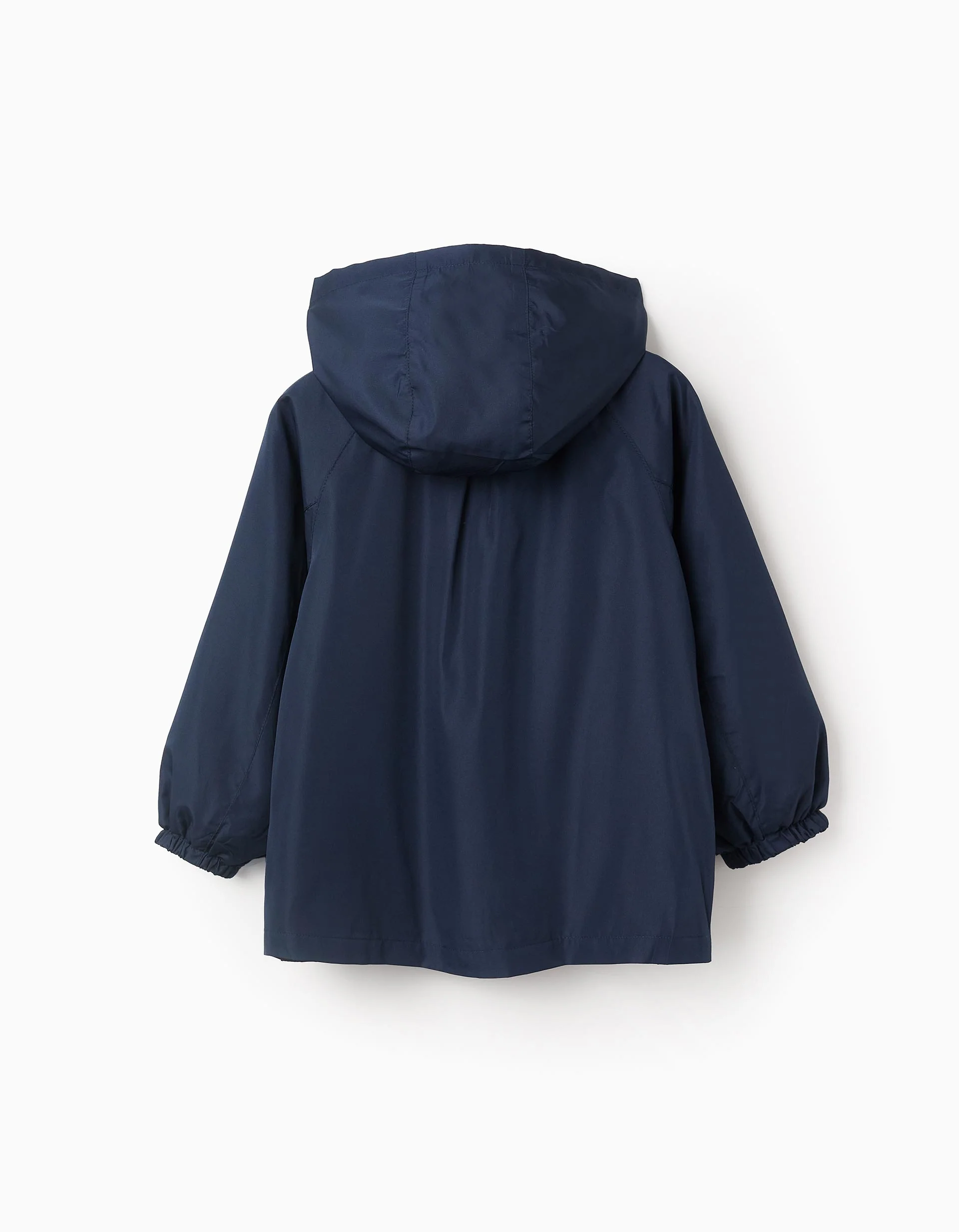 Hooded Windbreaker for Girls, Dark Blue/Gold