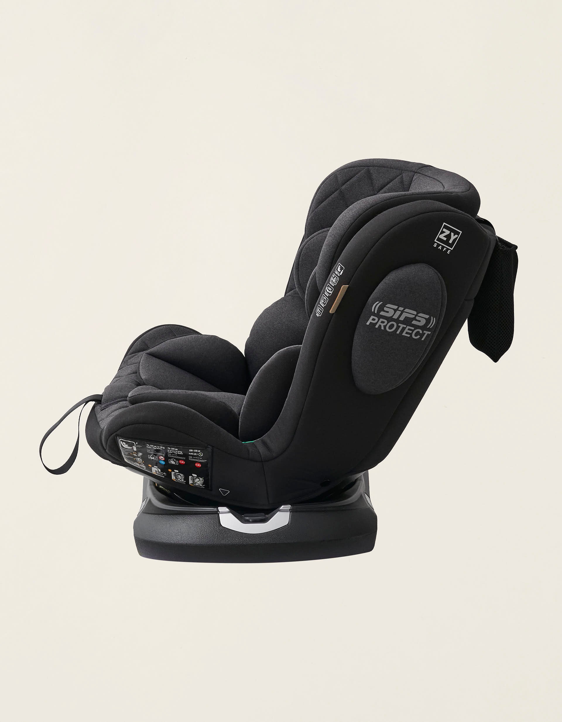 Car Seat I-Size Zy Safe Premium With Isofix (76-150), Black/Grey