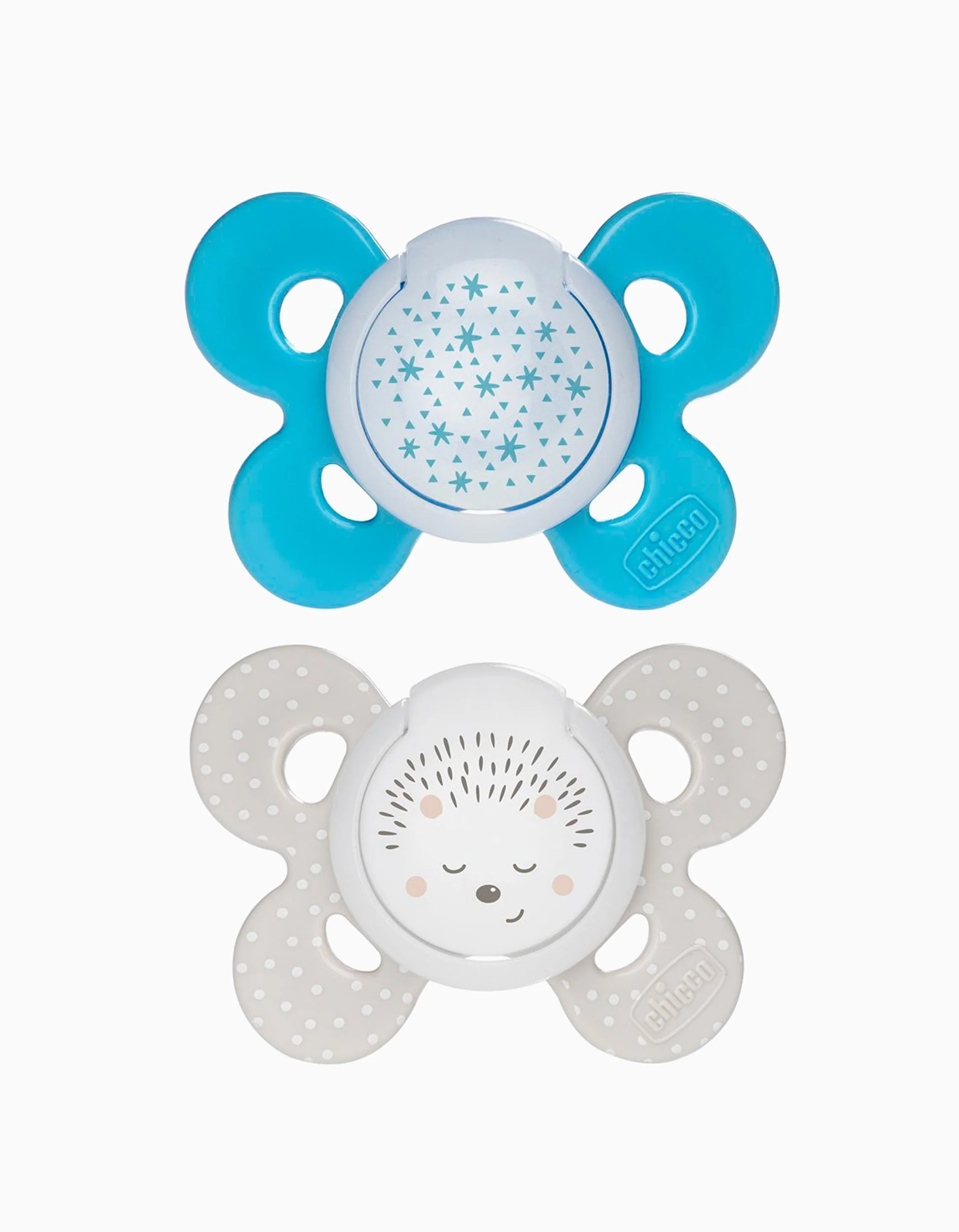 2 Night Glowing Confort Silicone Dummy 16-36M+, Chicco