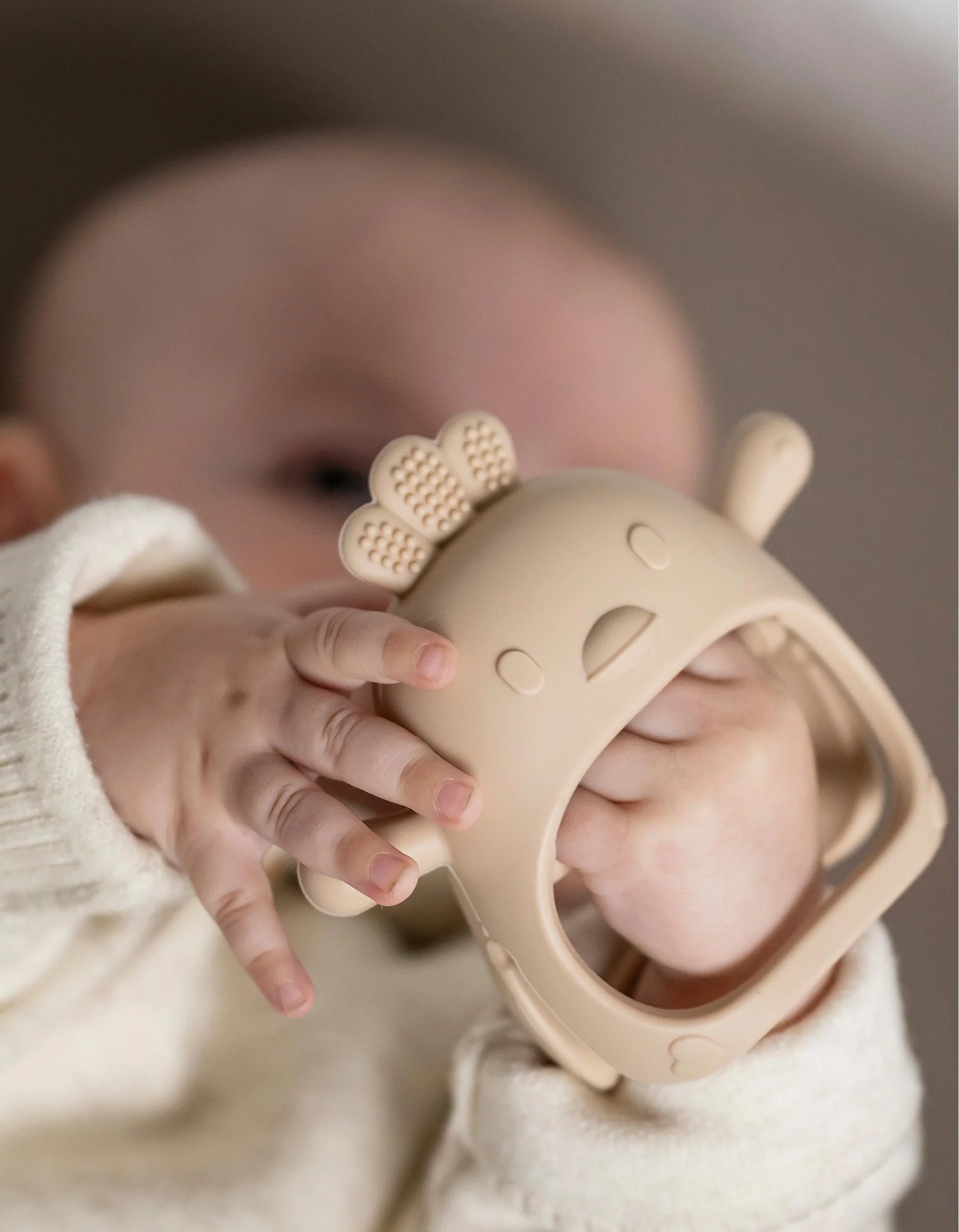 Silicone Glove Teether Nattou 0M+, Clay
