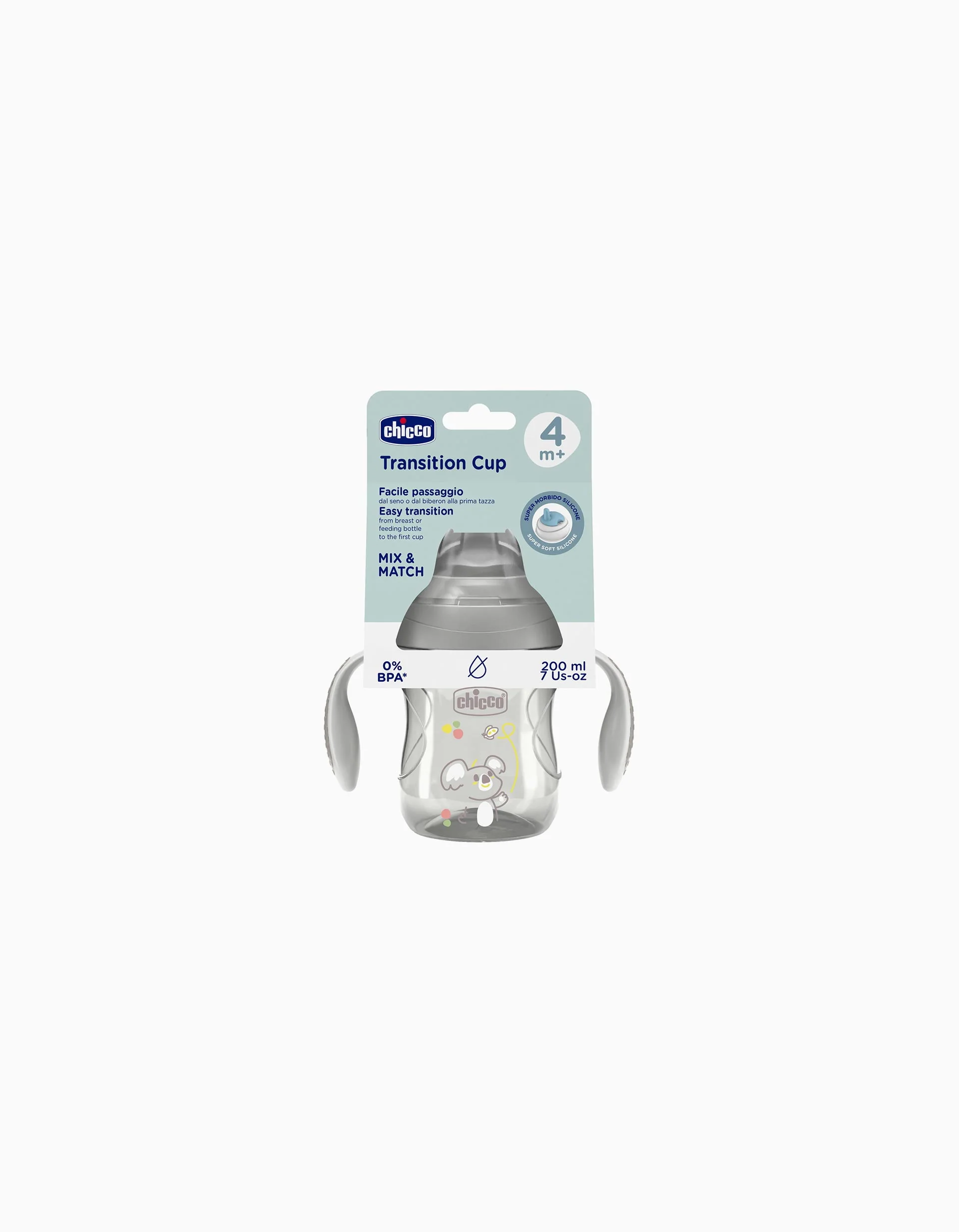Chicco Learning Cup with Handles 4M+, Grey