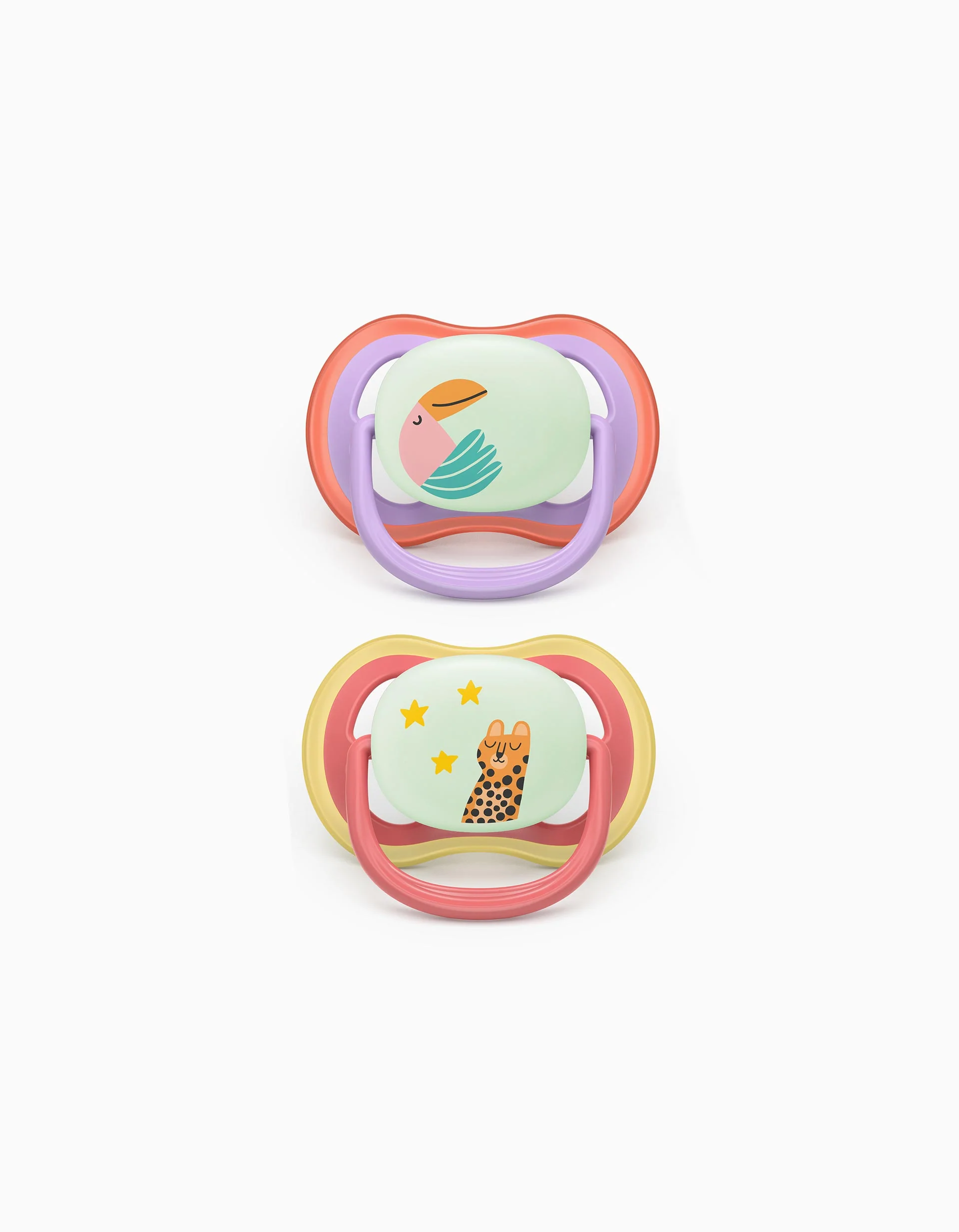 Pack of 2 Philips Avent Ultra Air Night Soothers for Girls, 18M+